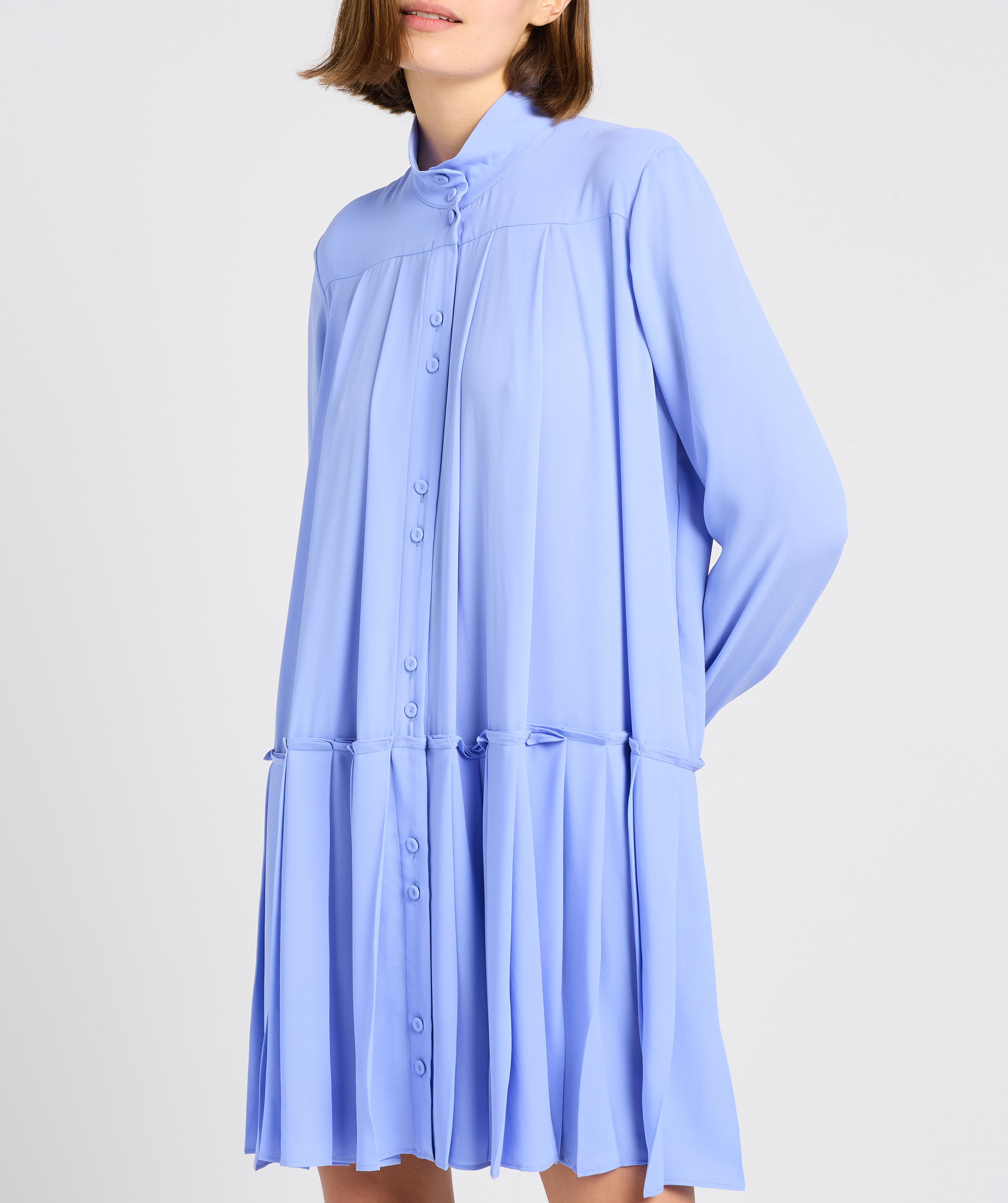 Loose short dress with high neck MARGAUX LONNBERG Purple