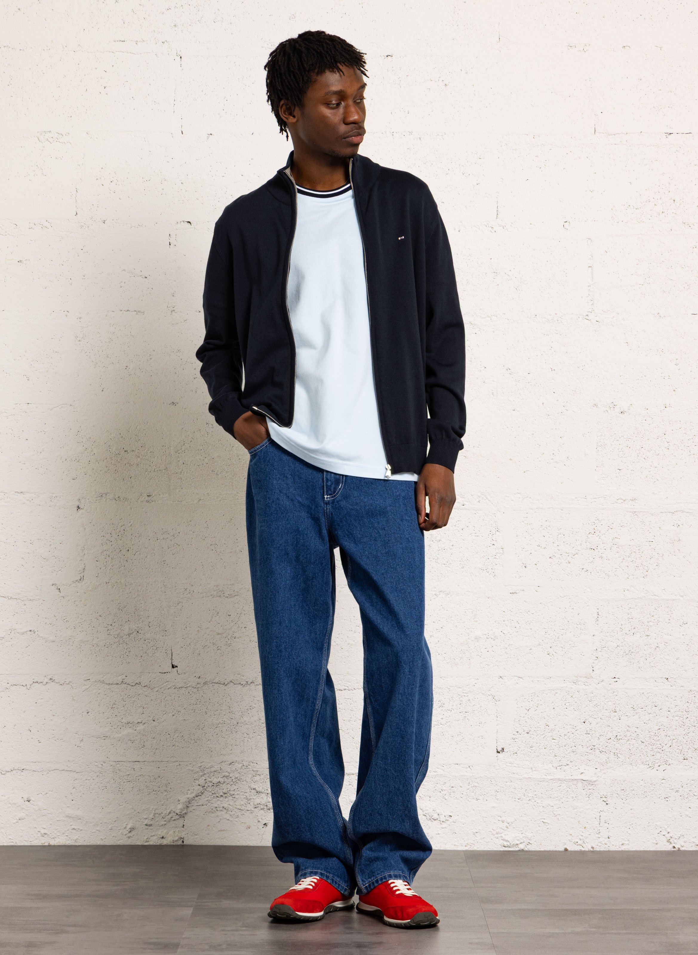 Gilet col montant zippé uni EDEN PARK Bleu