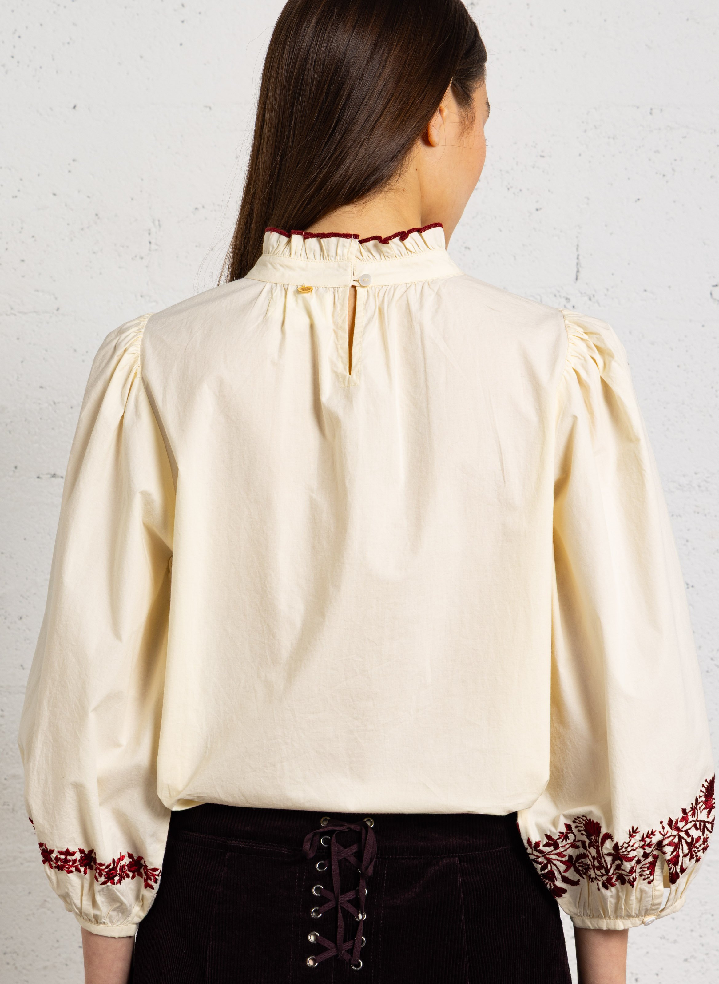 Loose-fit cotton top ANTIK BATIK White