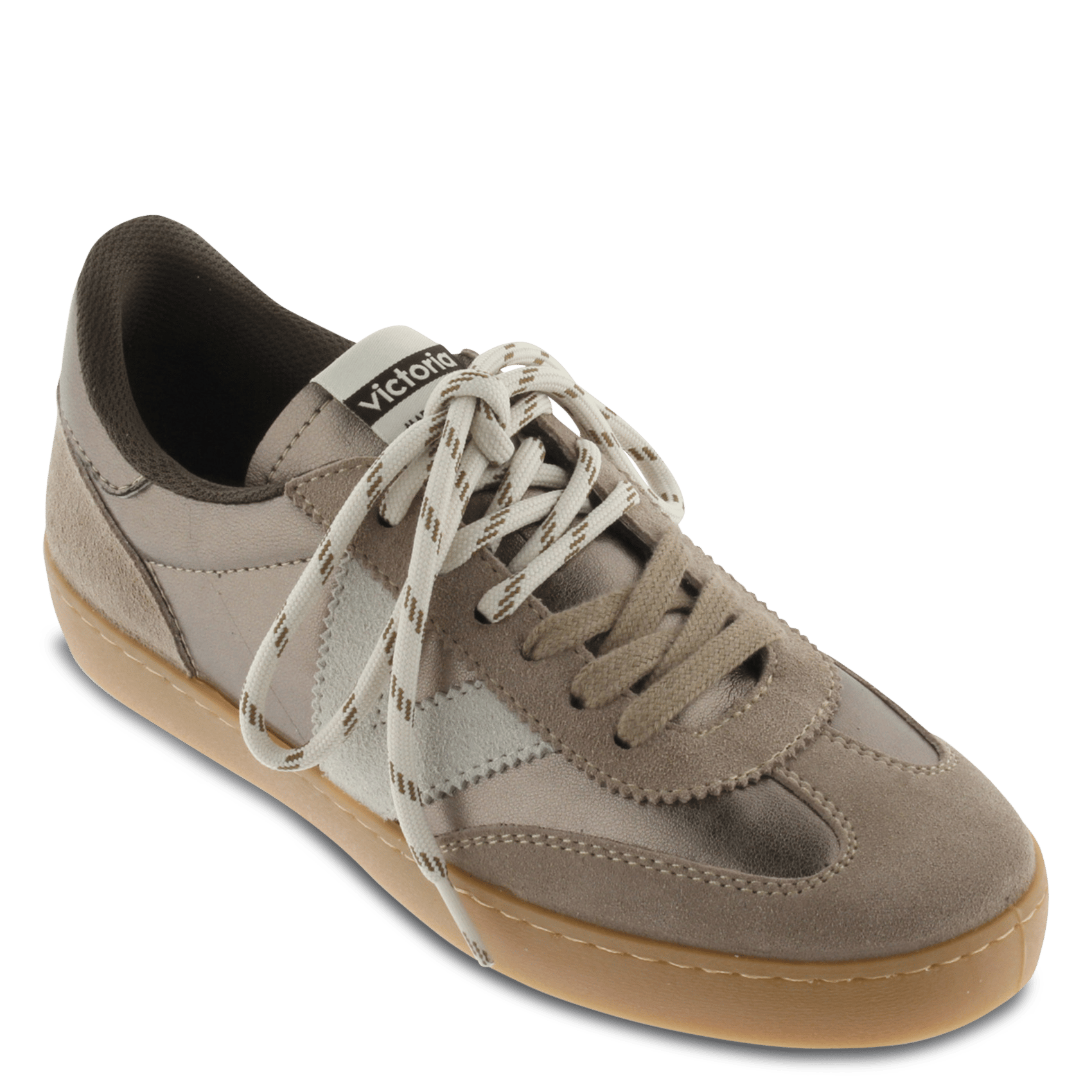 Dual-material trainers VICTORIA Beige