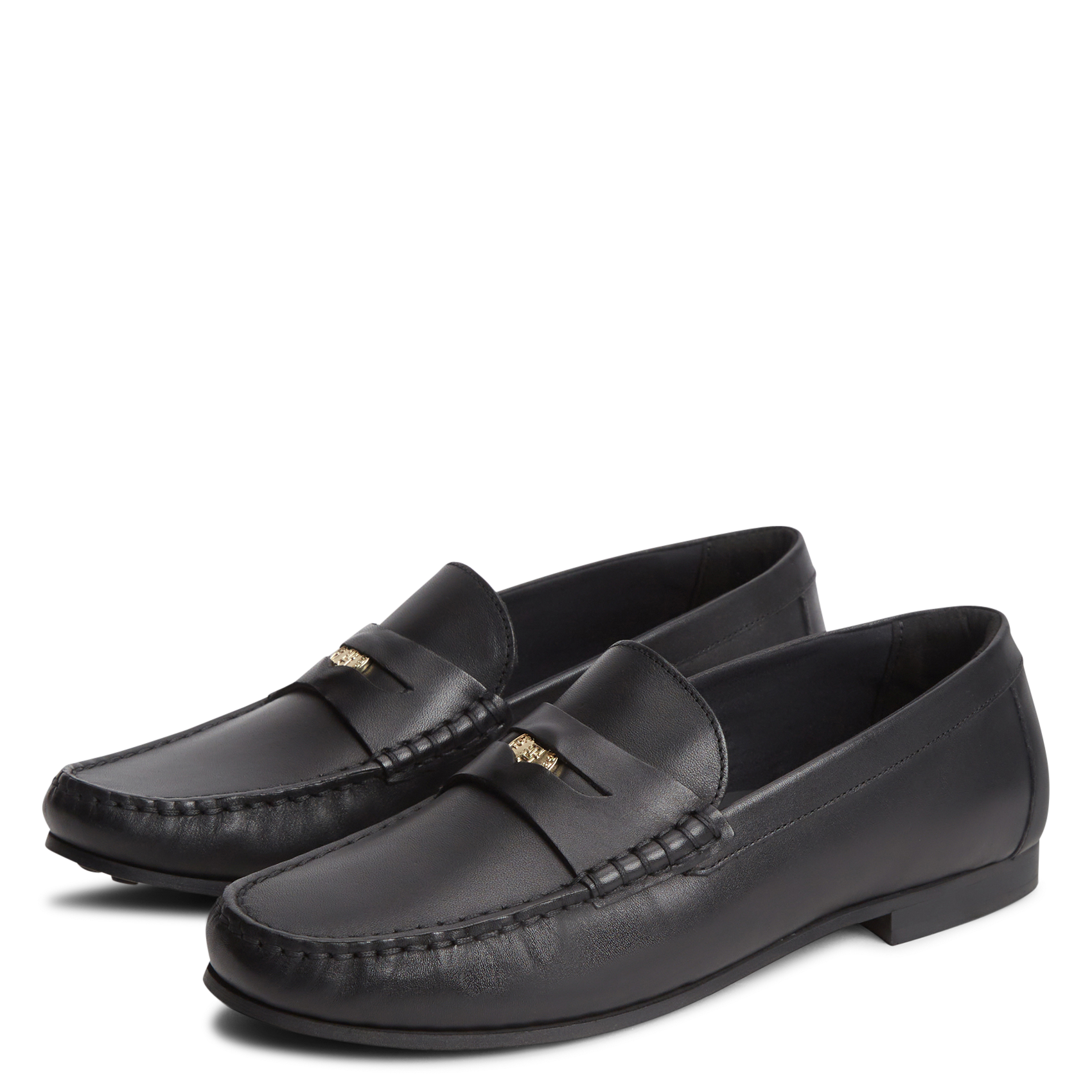 Leren loafers TOMMY HILFIGER Zwart