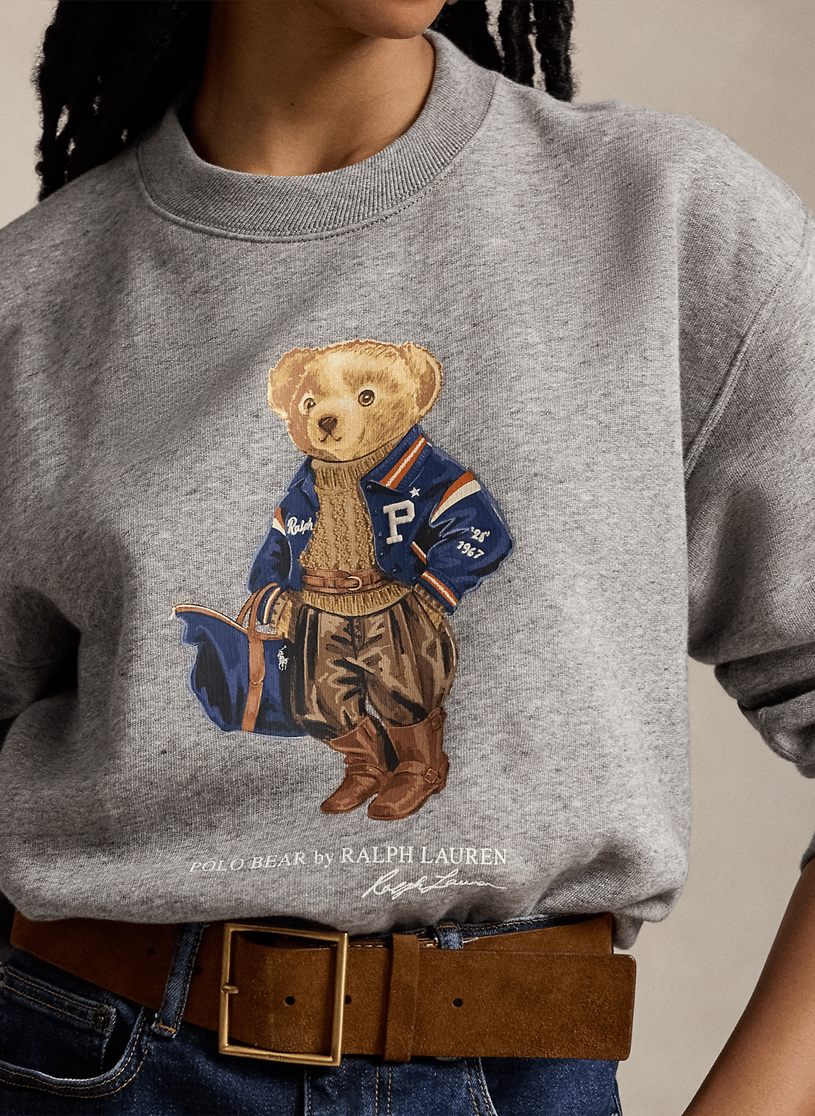 Rundhals-Sweatshirt mit Siebdruck POLO RALPH LAUREN Grau