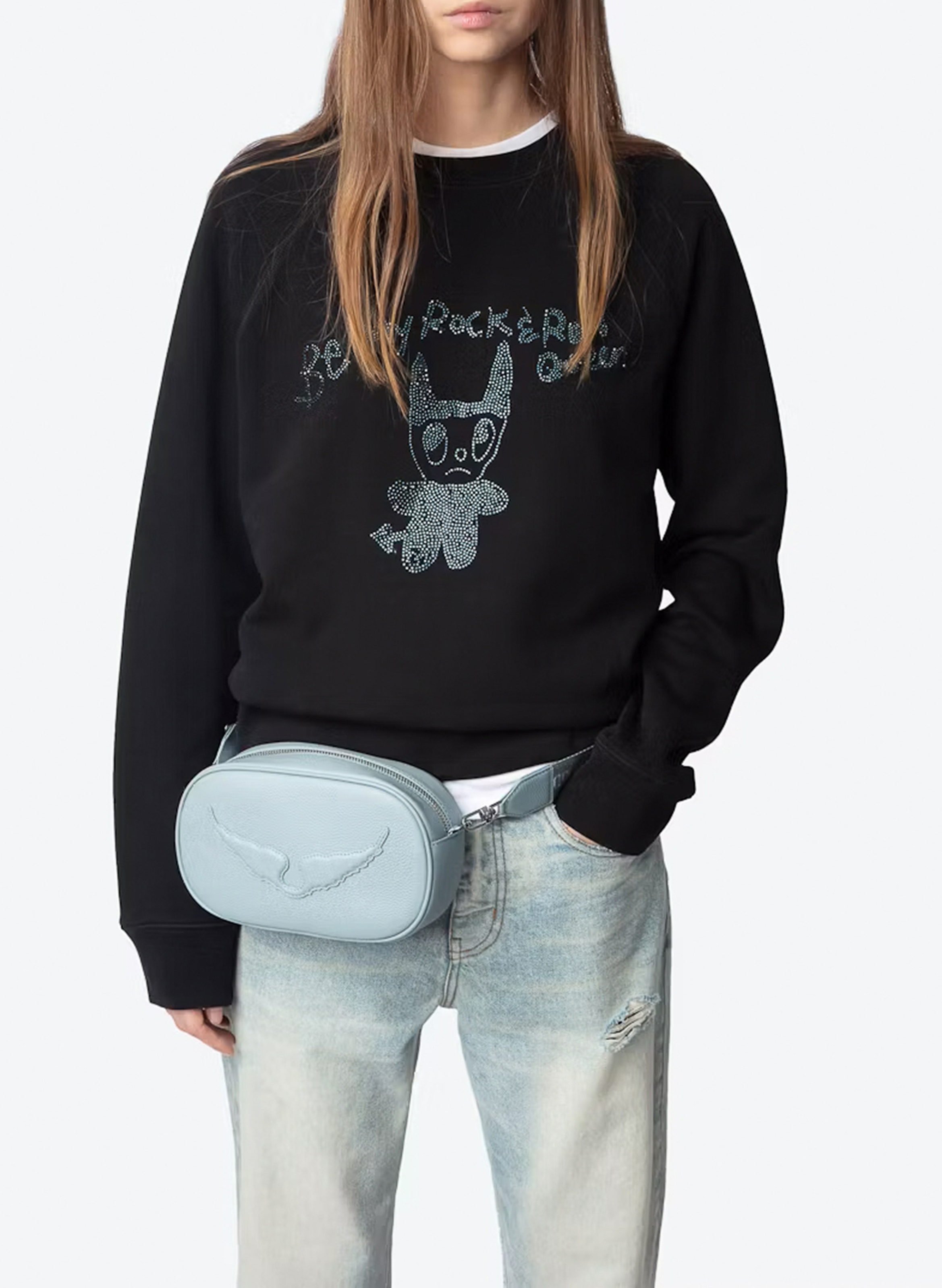 Sweat imprimé en coton ZADIG&VOLTAIRE Noir