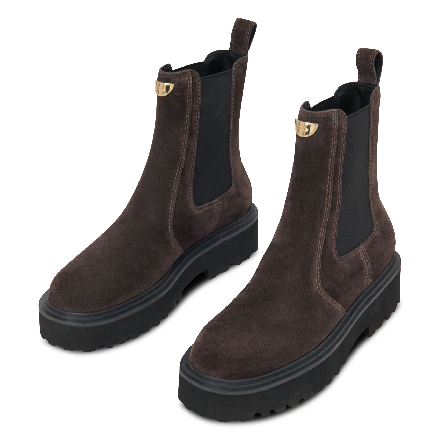 Bottines en cuir velours MAJE Marron