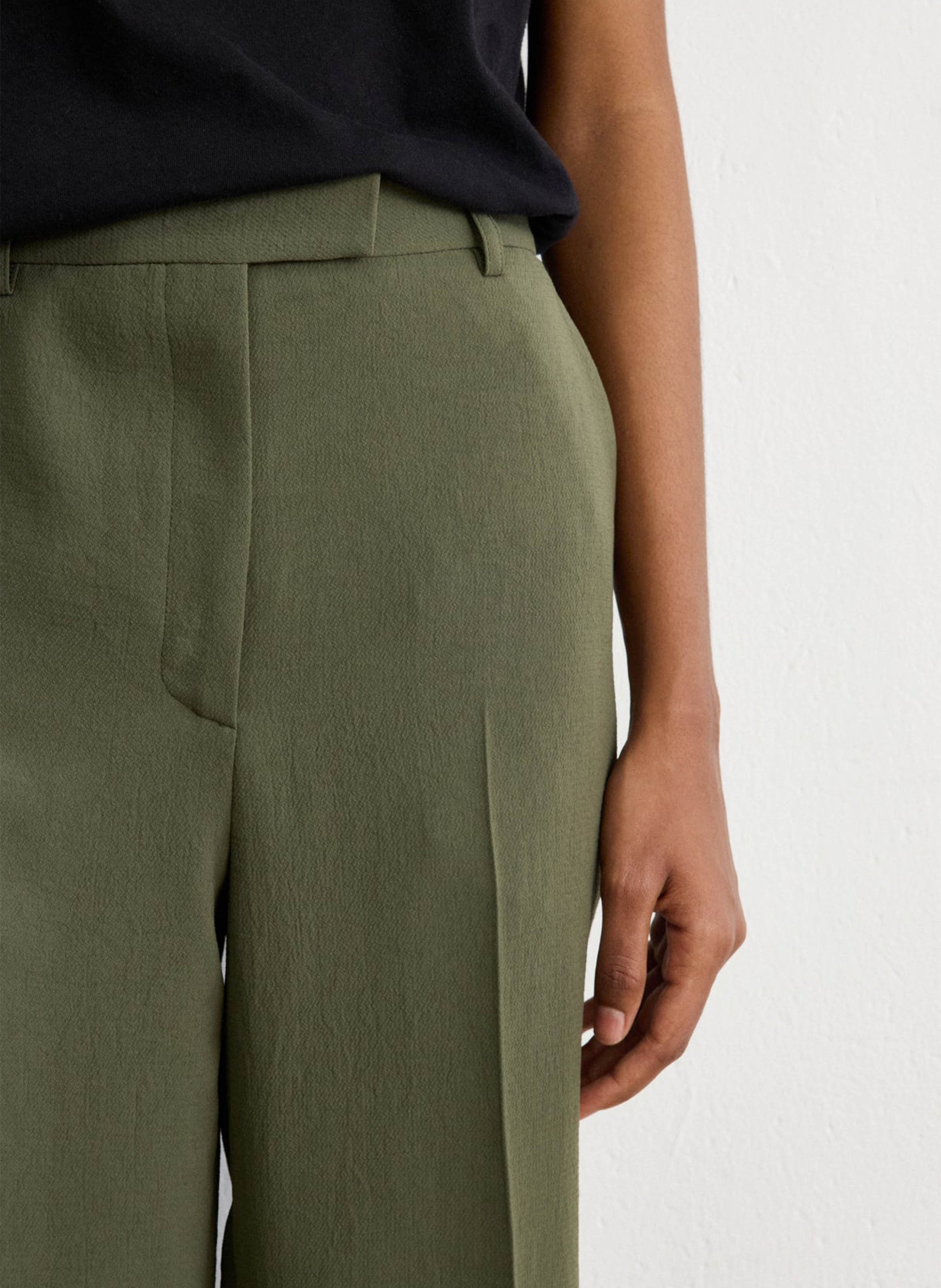 High-waisted carrot-cut trousers PABLO Khaki