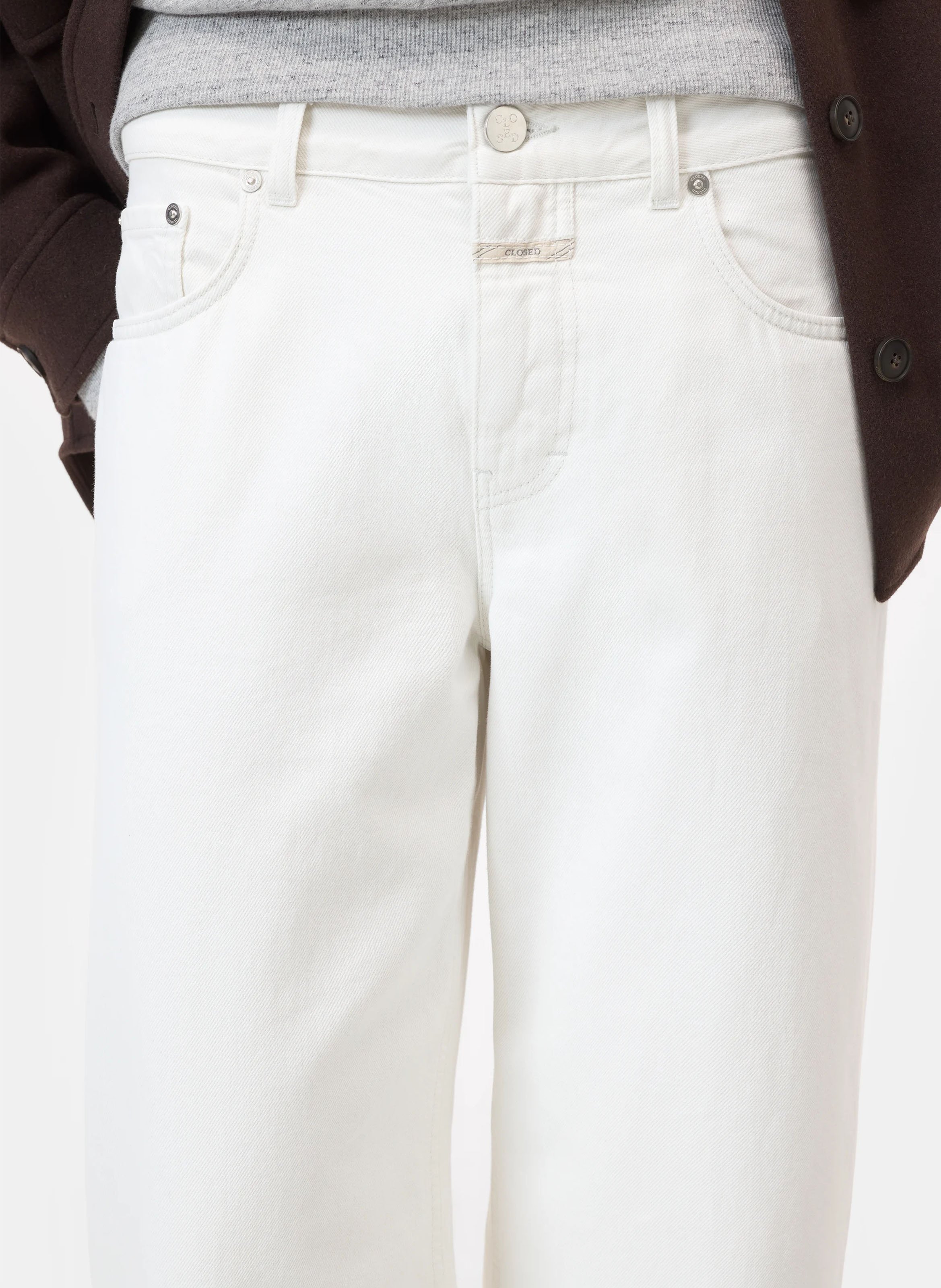 Wide-leg cotton jeans CLOSED Beige