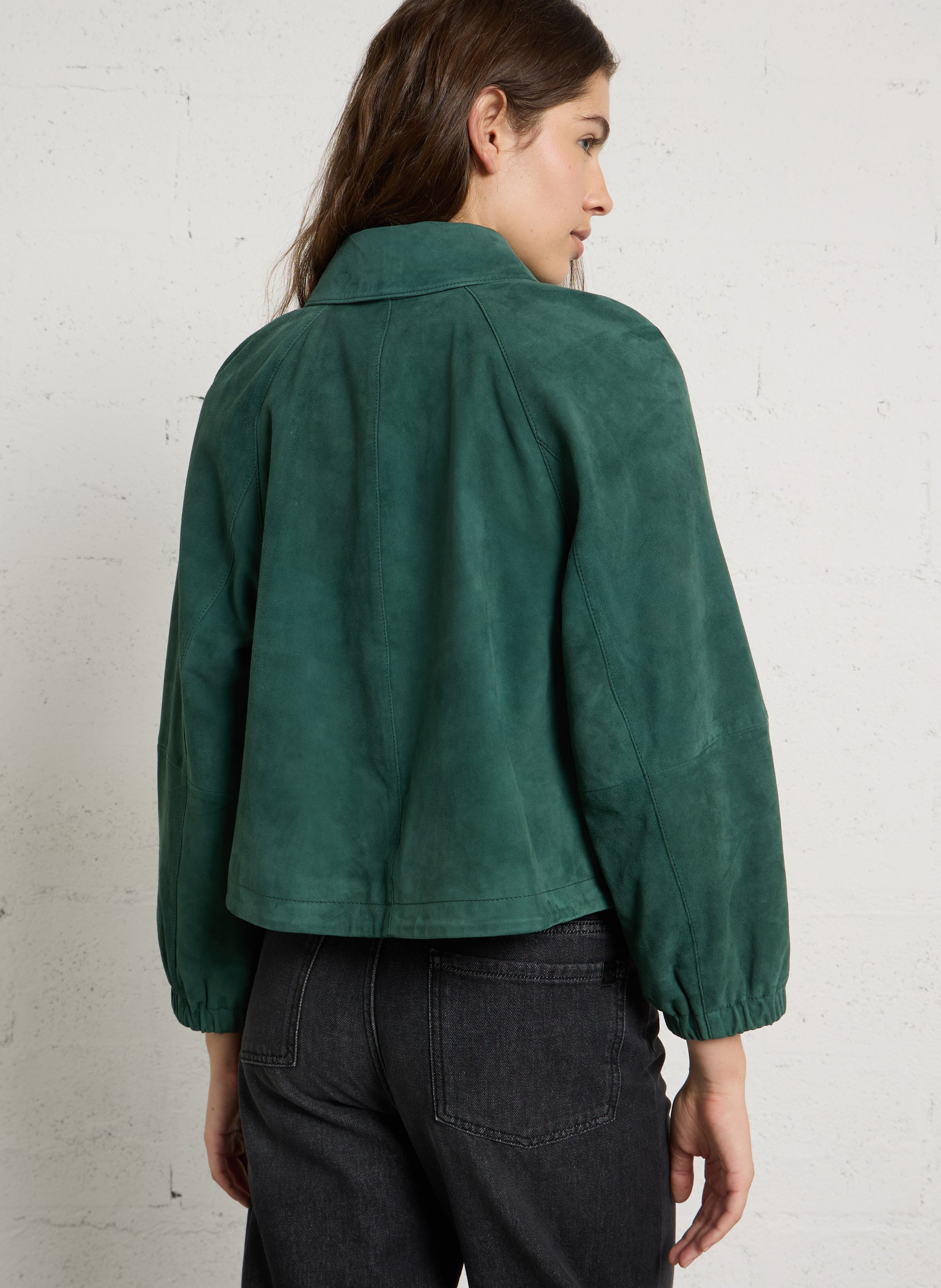 Gewachste Wildlederjacke MAX MARA WEEK END Grun