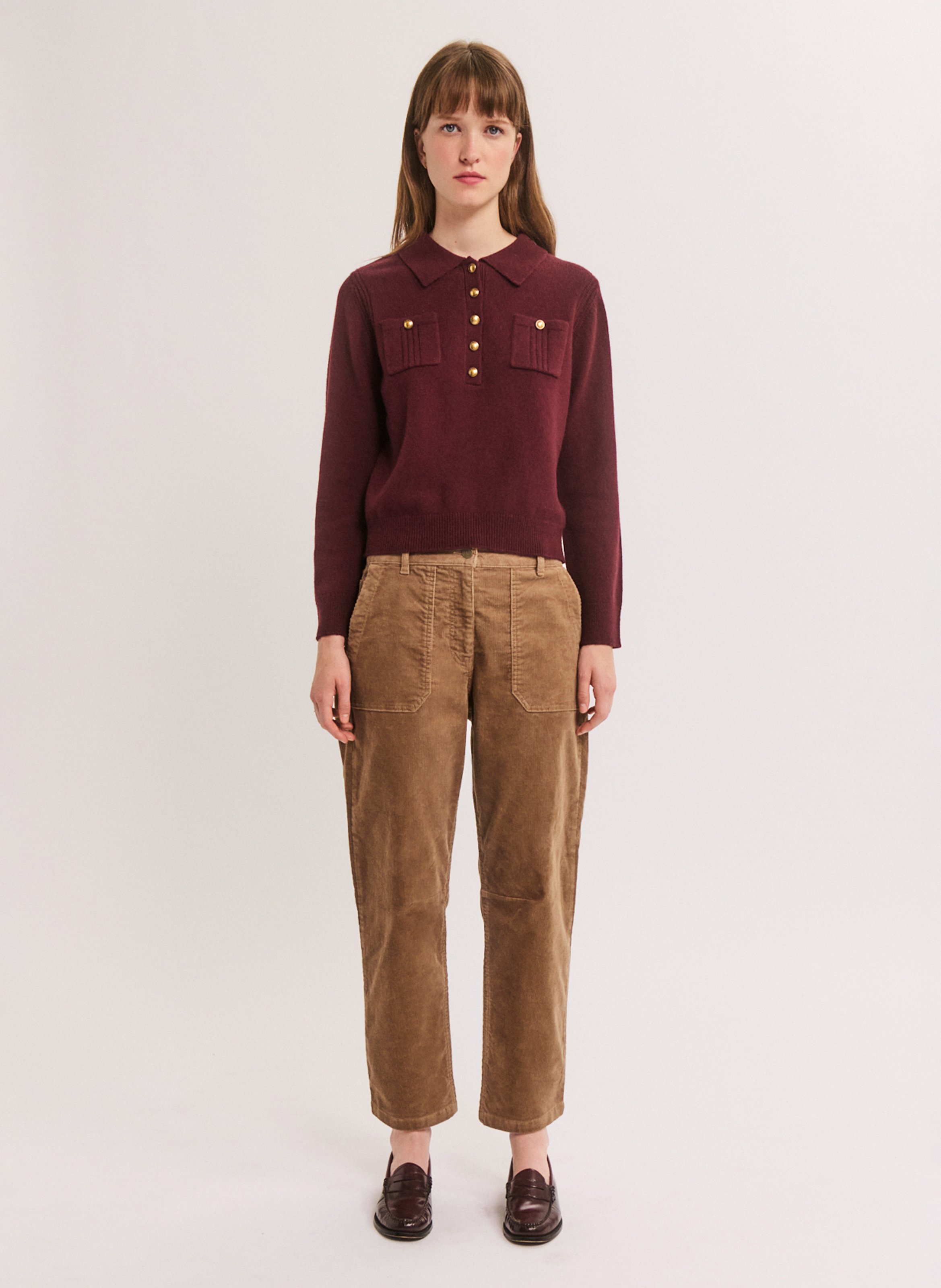 Pull droit en laine mélangée PABLO Rouge