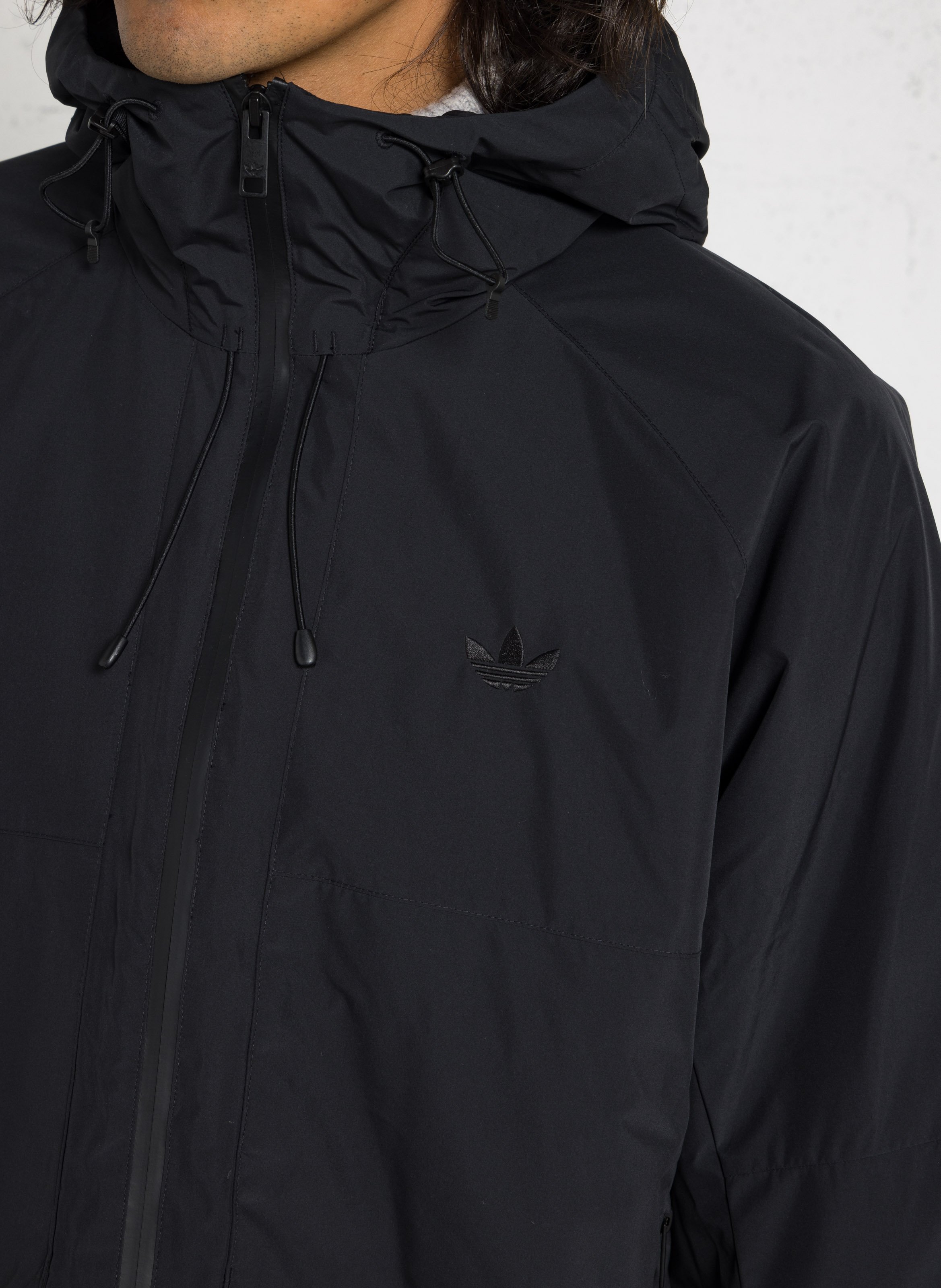 Veste col montant à capuche unie ADIDAS Noir