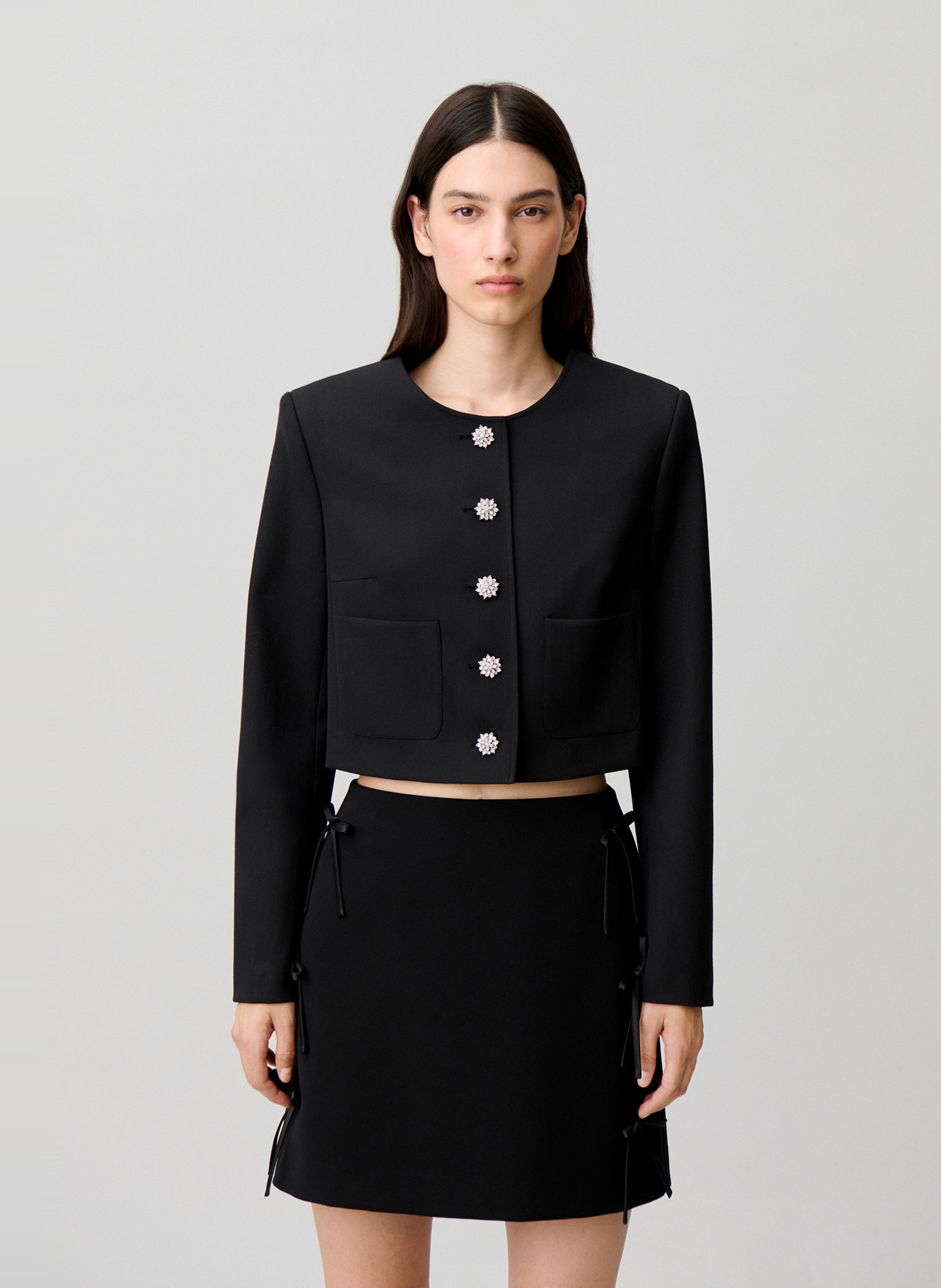 Veste tailleur droite et courte CLAUDIE PIERLOT Noir
