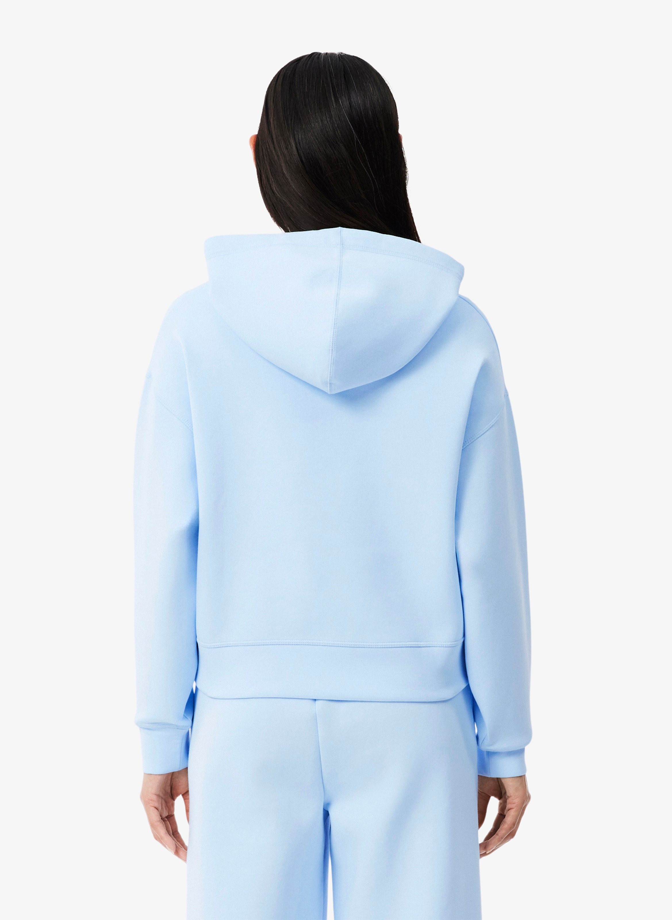 Oversized cotton-blend hoodie LACOSTE Blue