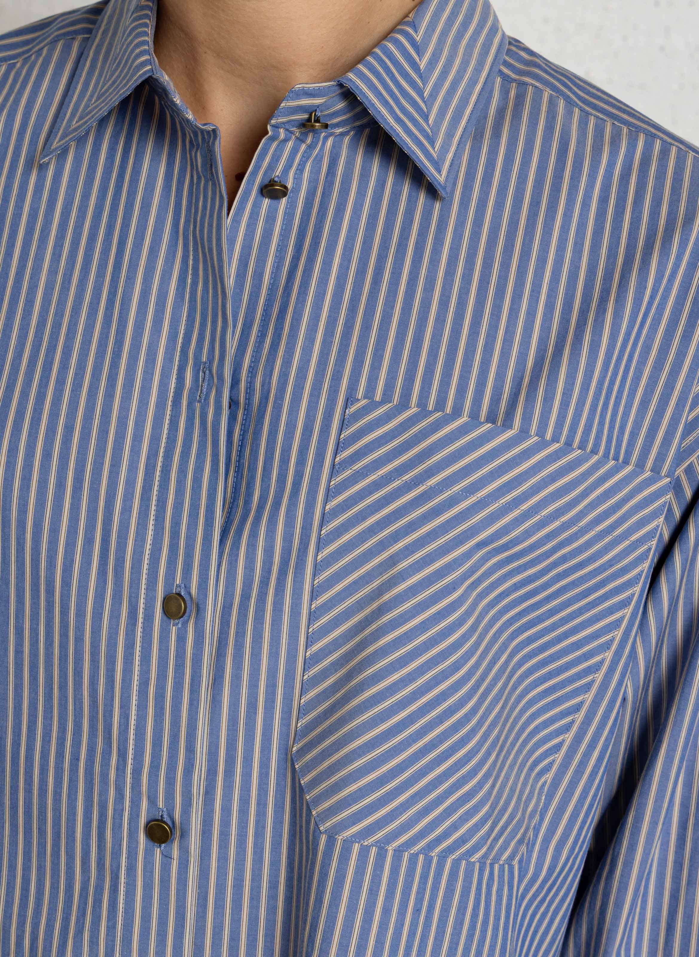 Gestreepte, katoenen blouse LEON & HARPER Blauw