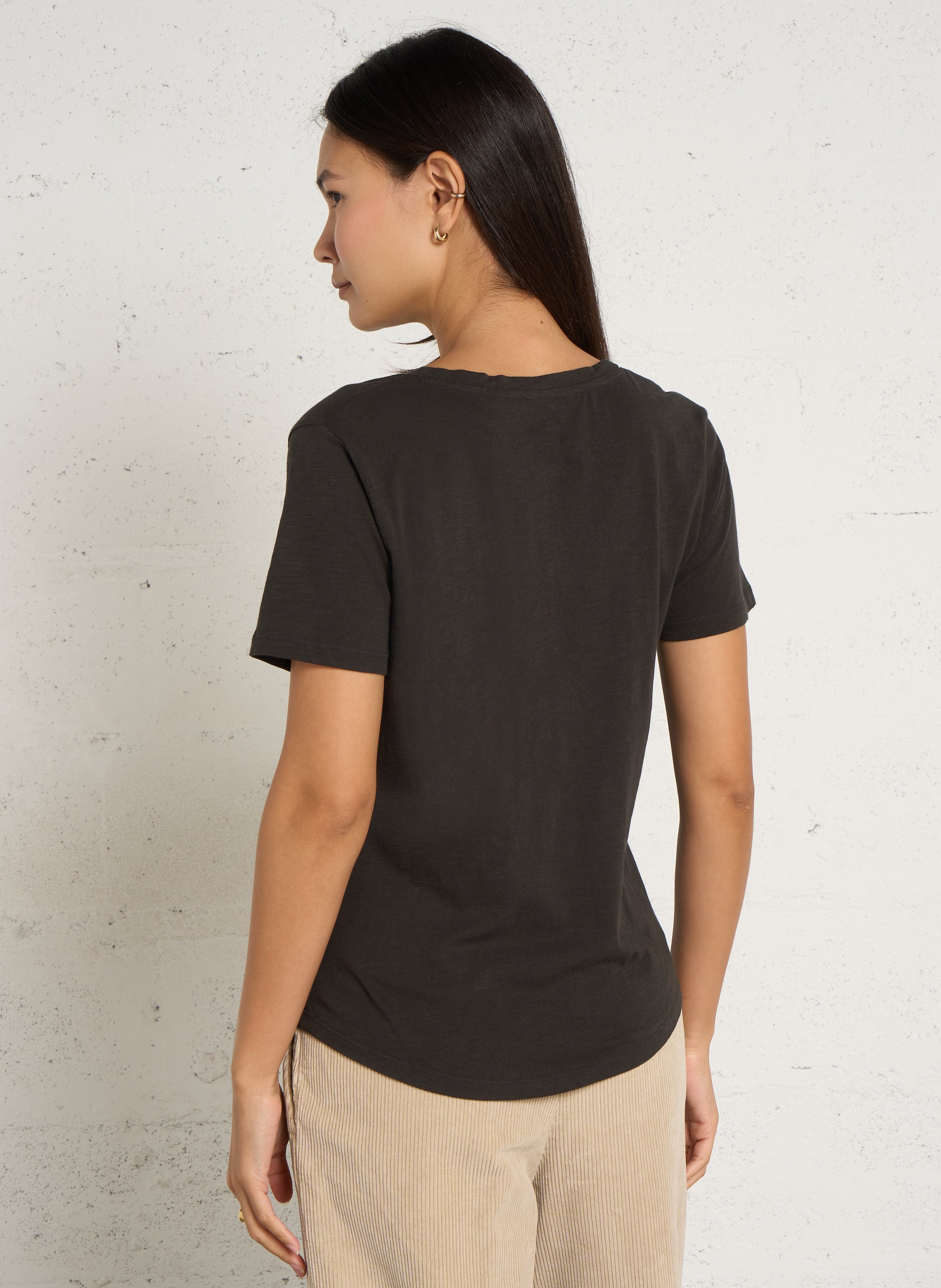 T-shirt met pailletten van biologisch katoen LEON & HARPER Grijs