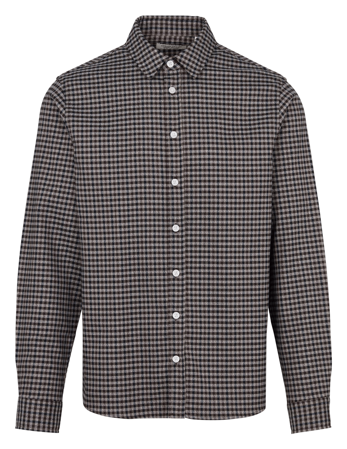 Chemise col classique à carreaux CASUAL FRIDAY Beige
