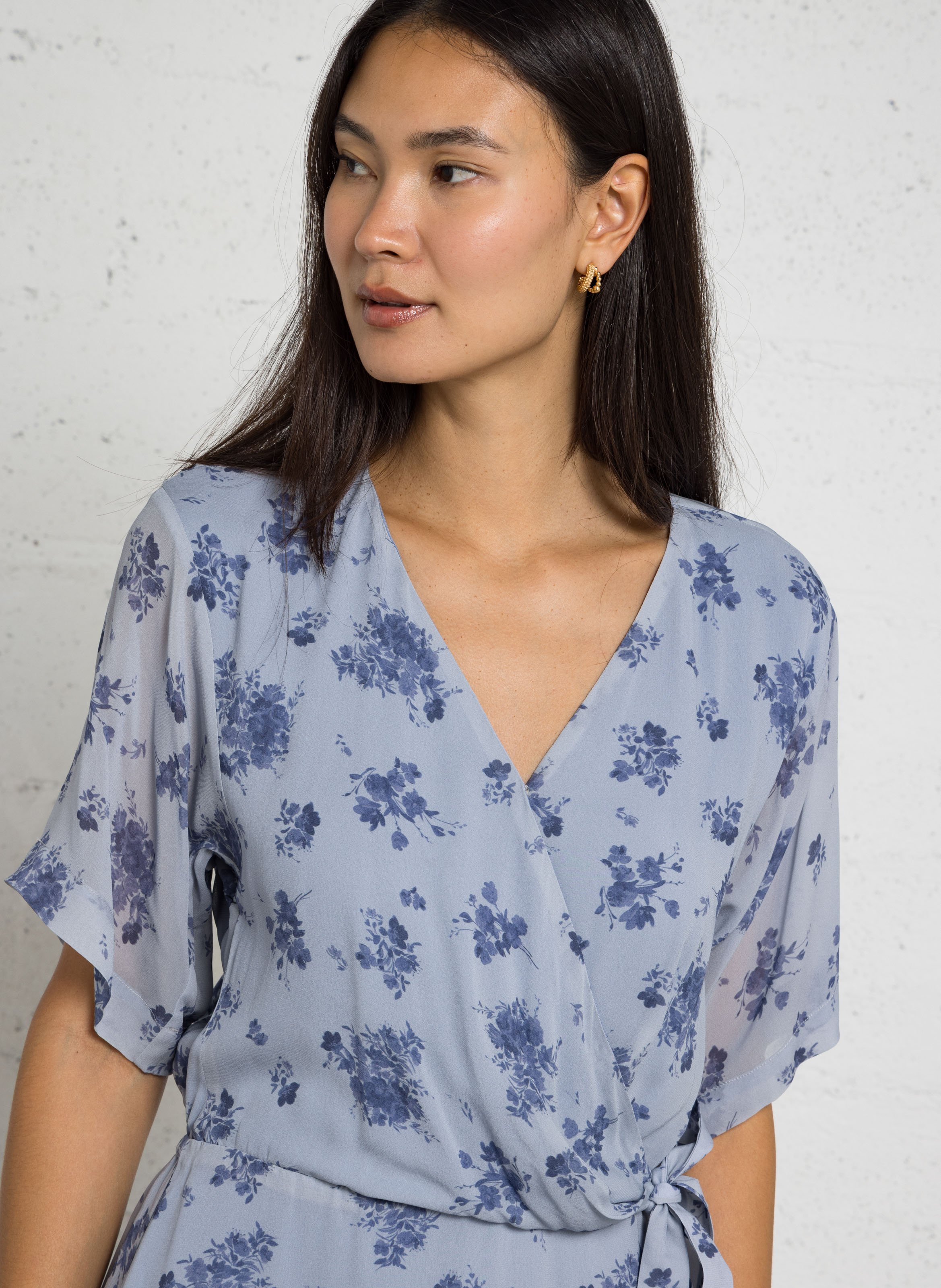 Robe courte cintrée à imprimé IKKS Bleu