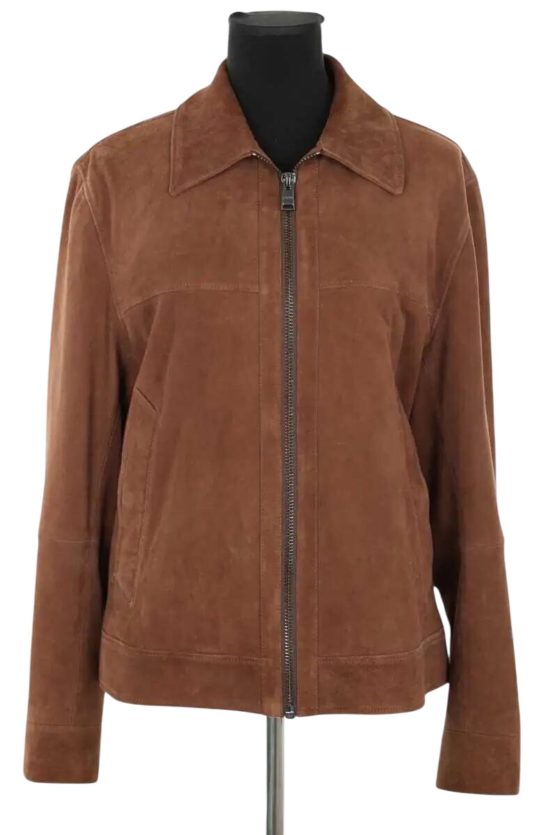 Regular-fit organic cotton jacket with sherpa collar BOSS - SECONDE MAIN Brown