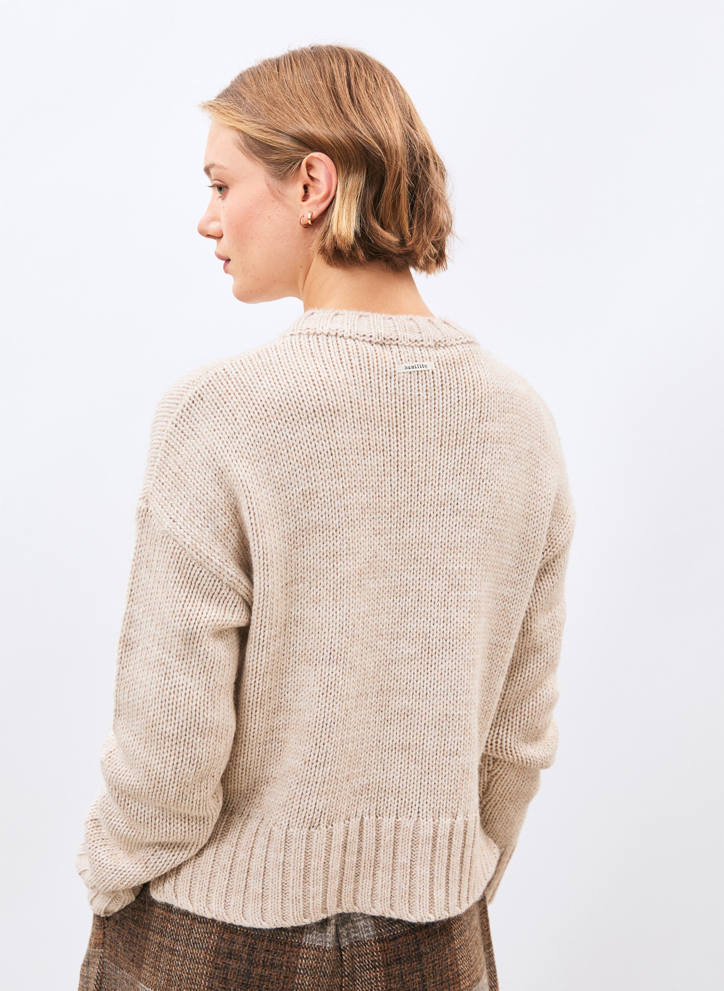 Pull ample col rond HUMILITY Blanc