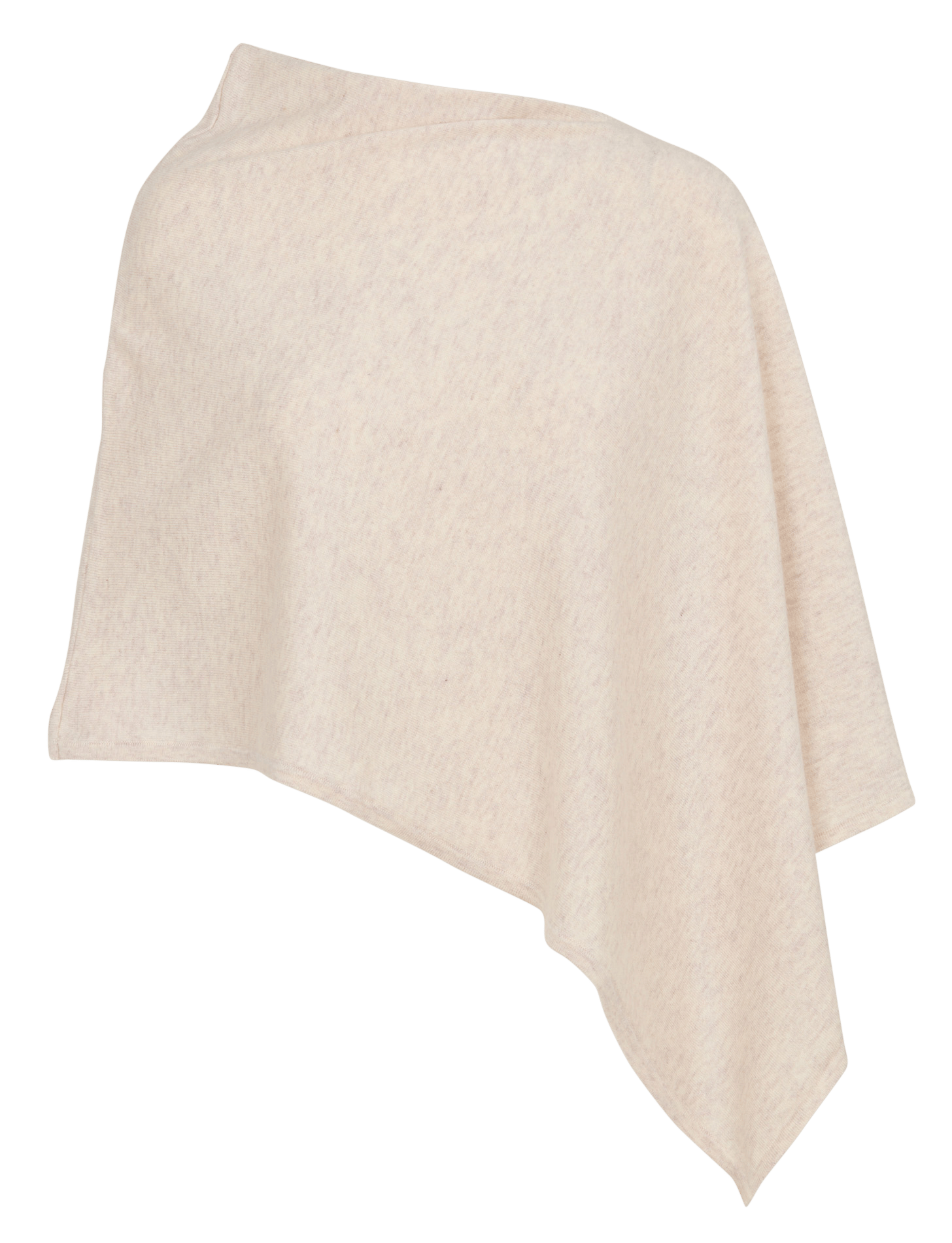 Asymmetrische poncho van wol en kasjmier LA FEE MARABOUTEE Beige