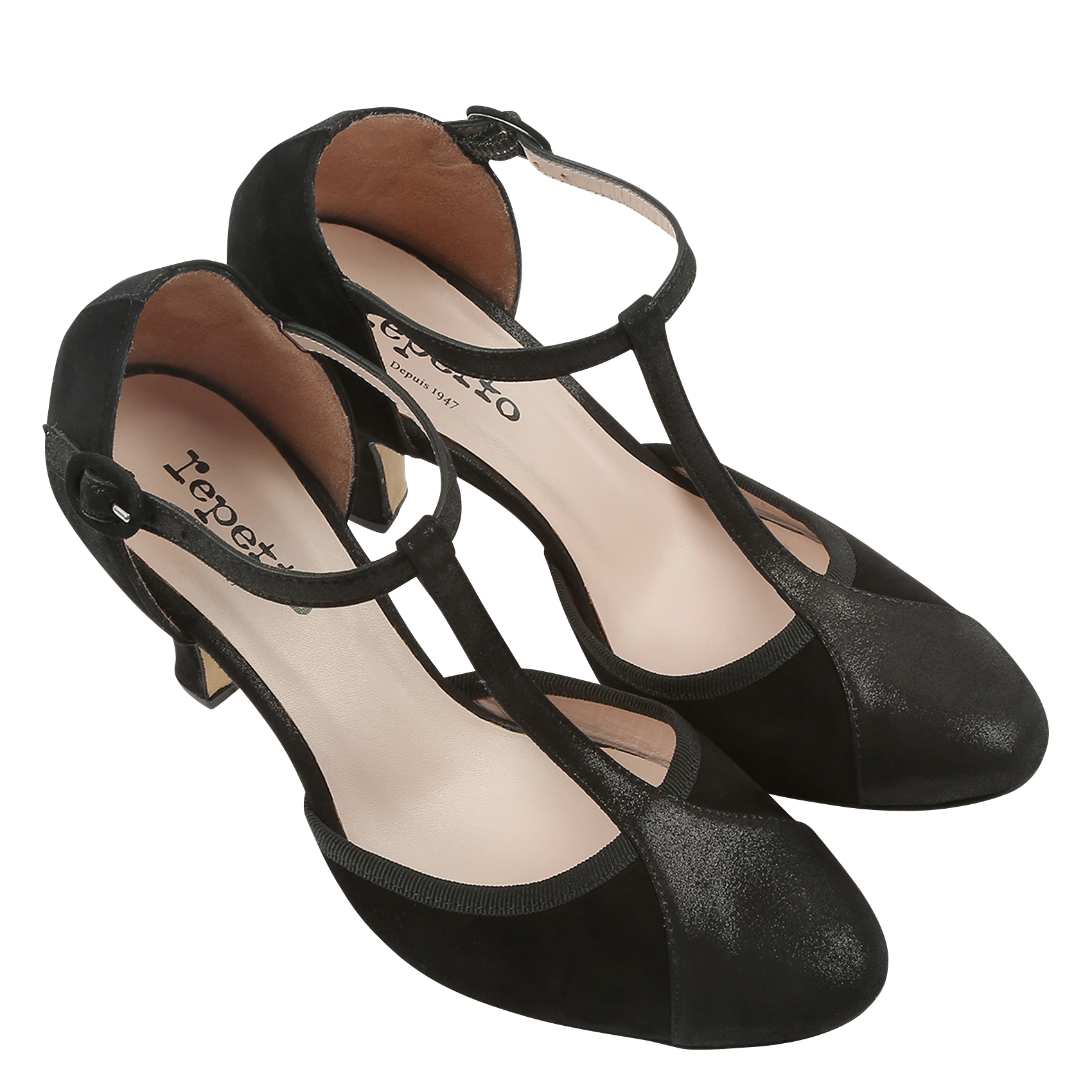 Leren T-strap-pumps met hak REPETTO Zwart