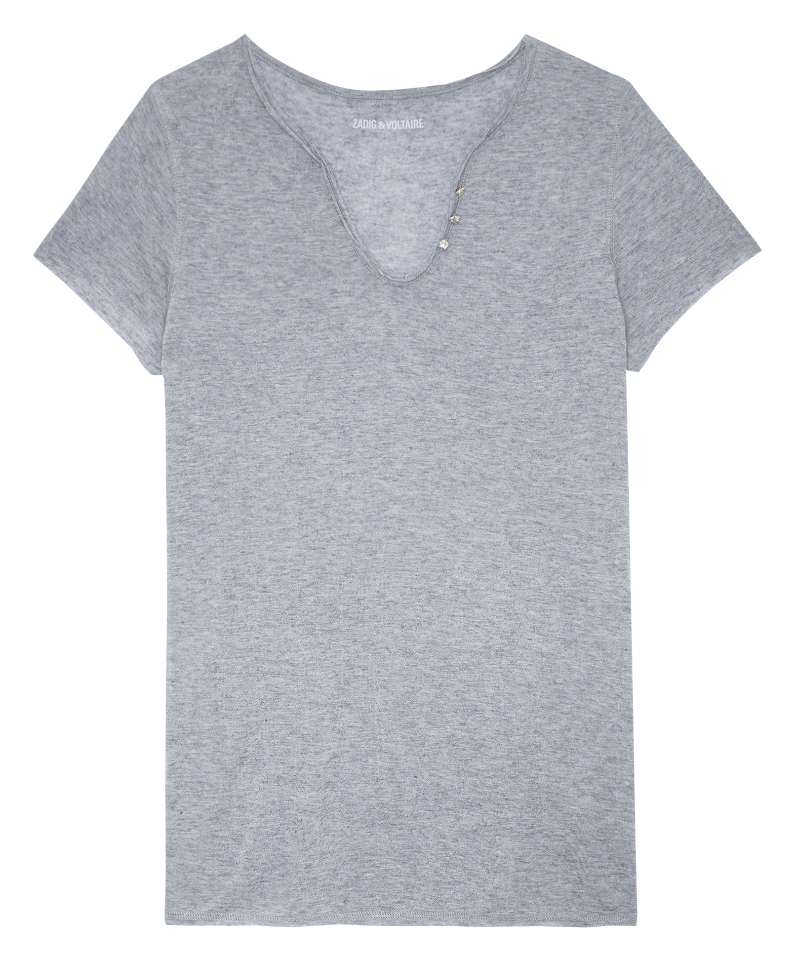 T-shirt met tuniekhals met knoopjes ZADIG&VOLTAIRE Grijs