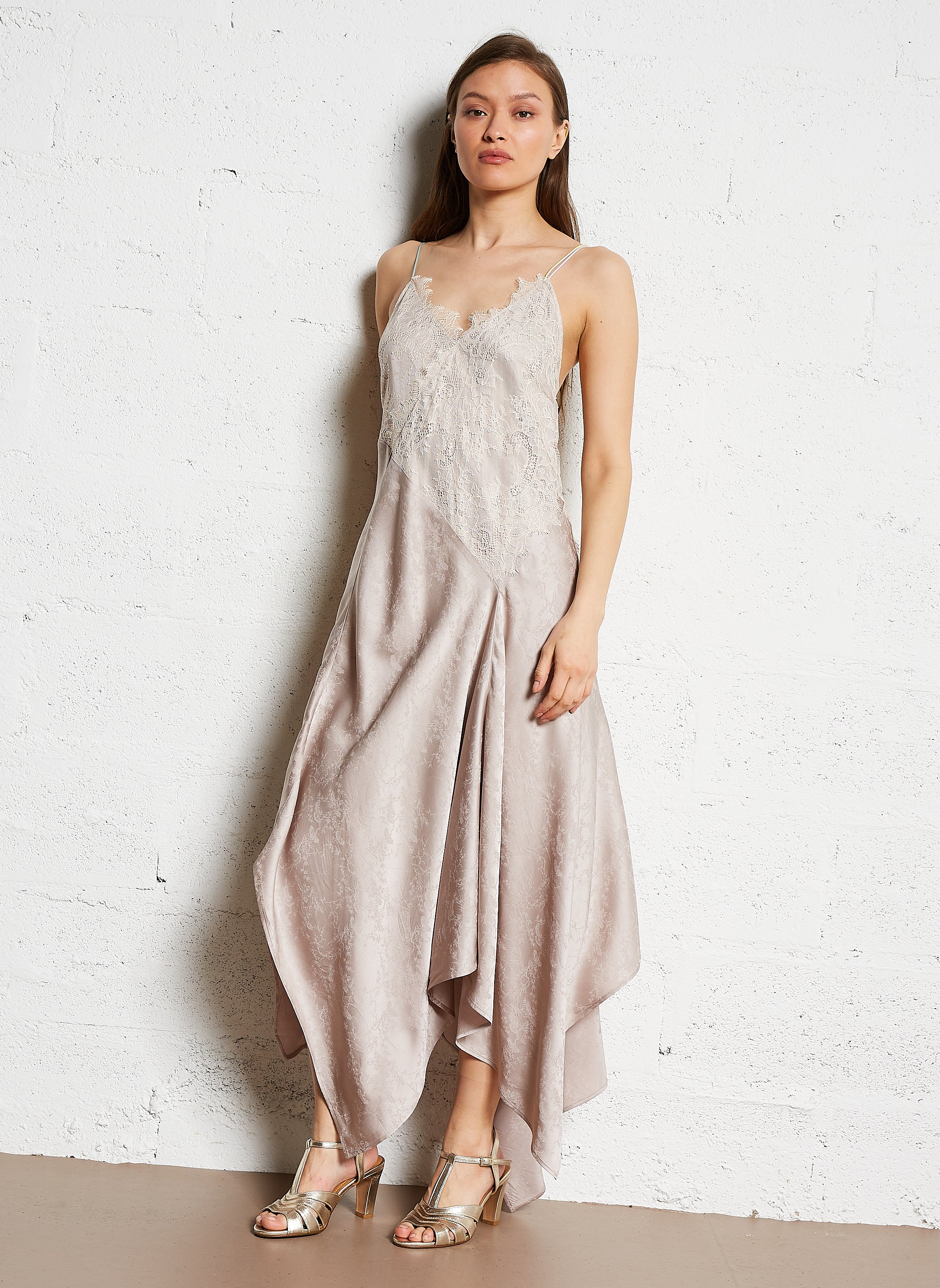 Midikleid aus Spitze MES DEMOISELLES Grau