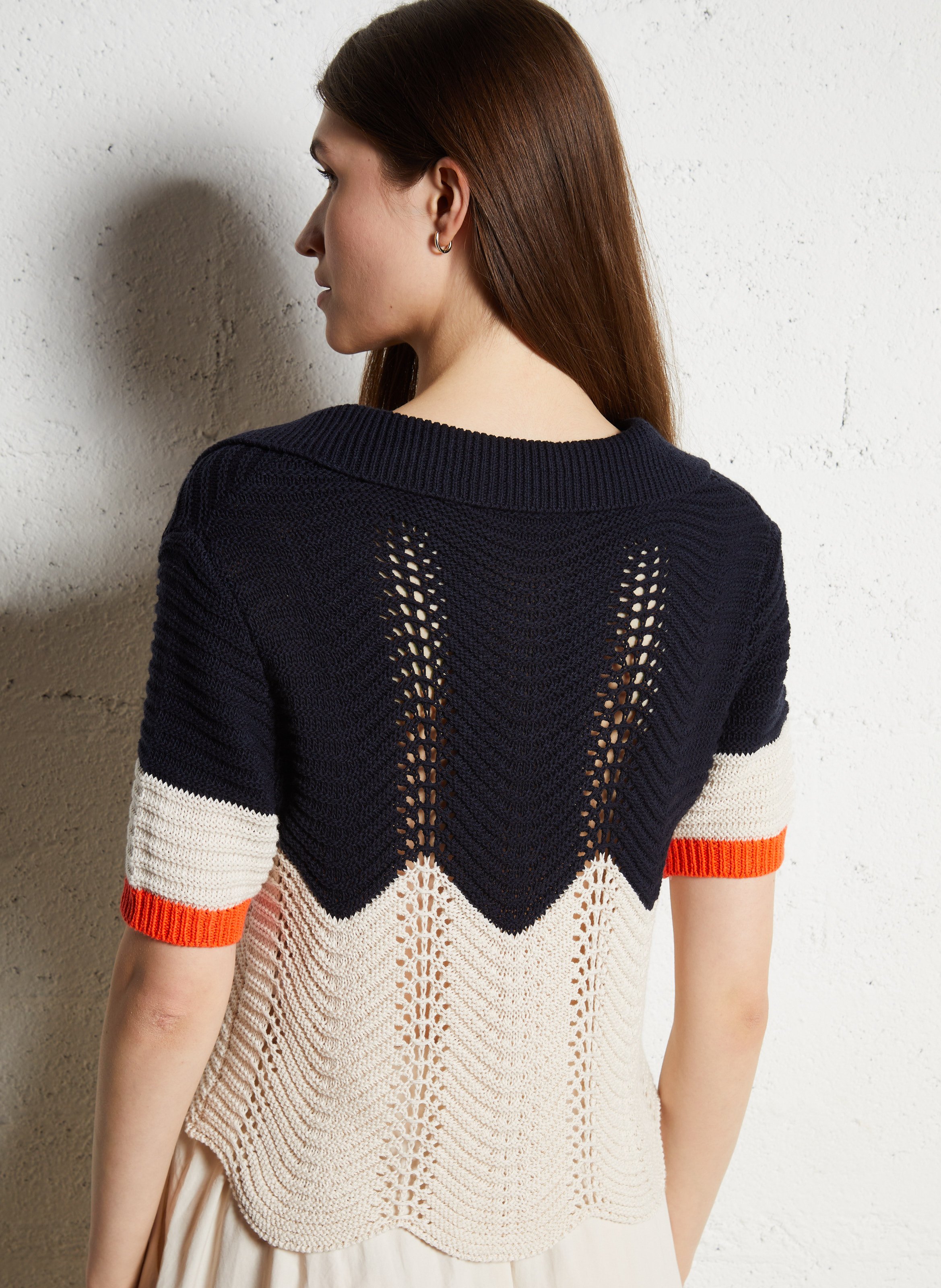 Trui met polokraagje - katoenblend Blauw