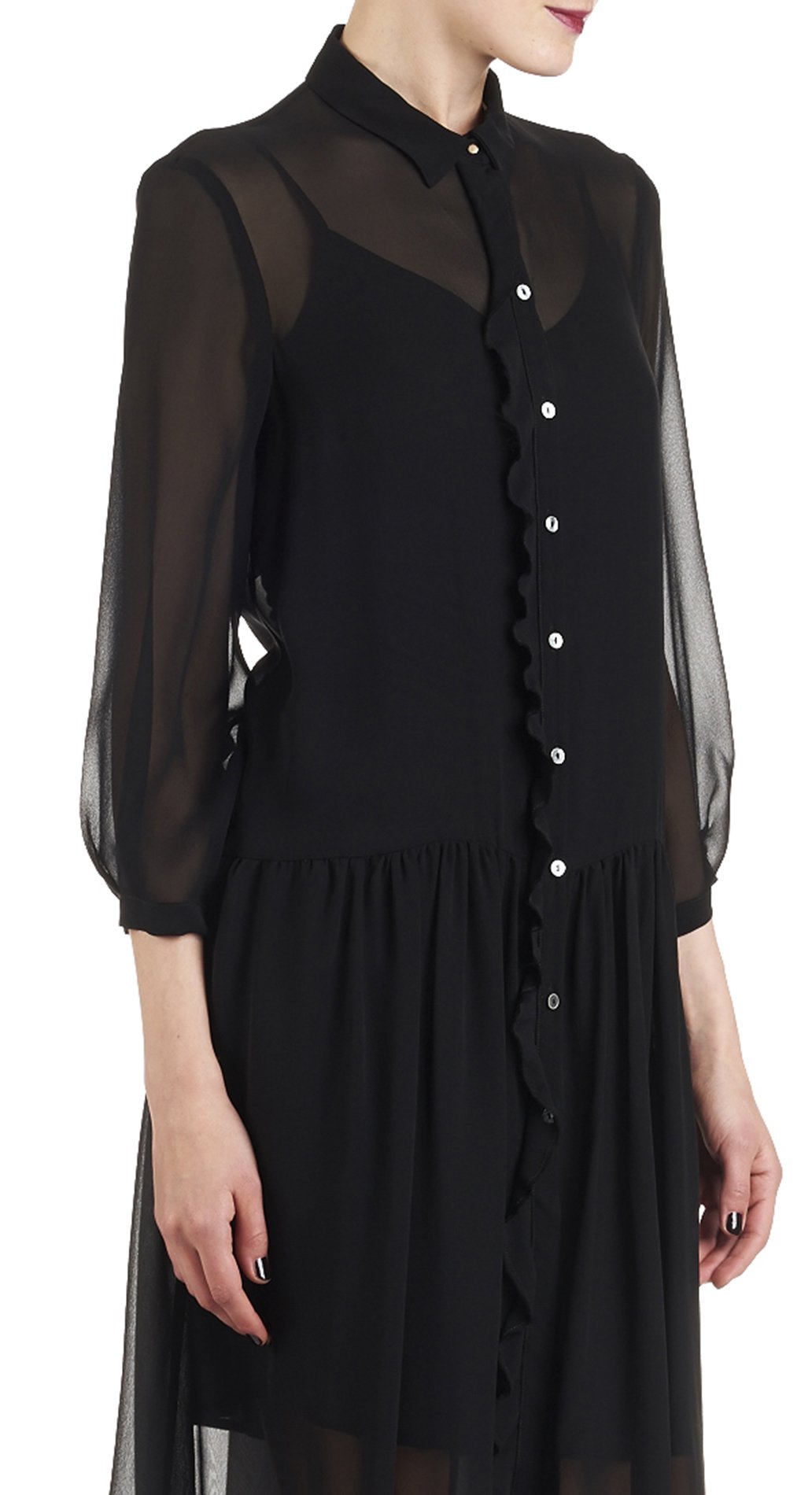 Robe chemisier en soie Binah ATTIC AND BARN Noir