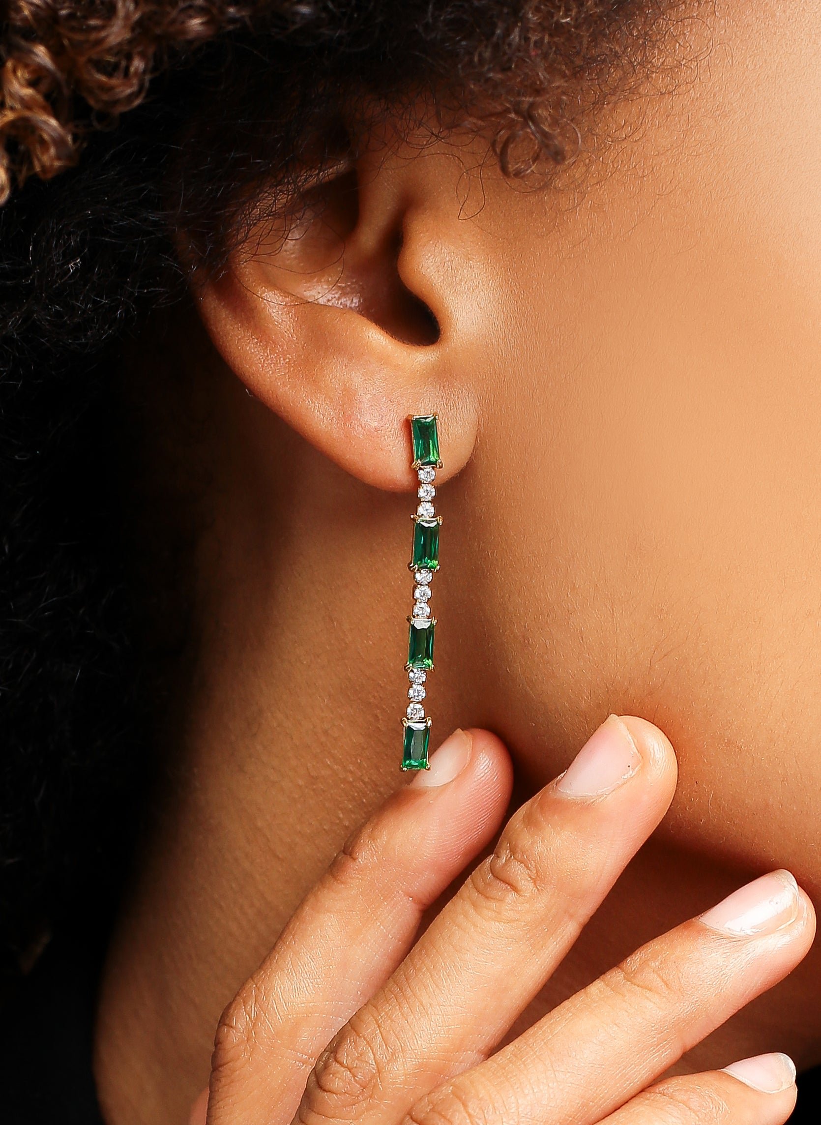 Solene dangling earrings AEC Paris Green