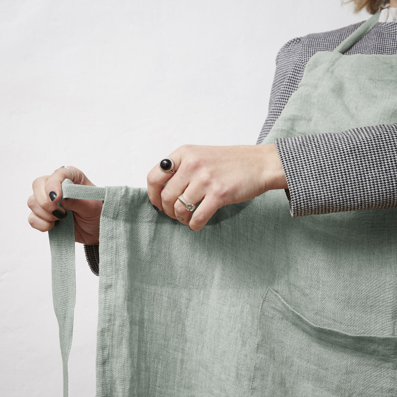 Chef apron in cotton gauze L'EFFET PAPILLON Blue