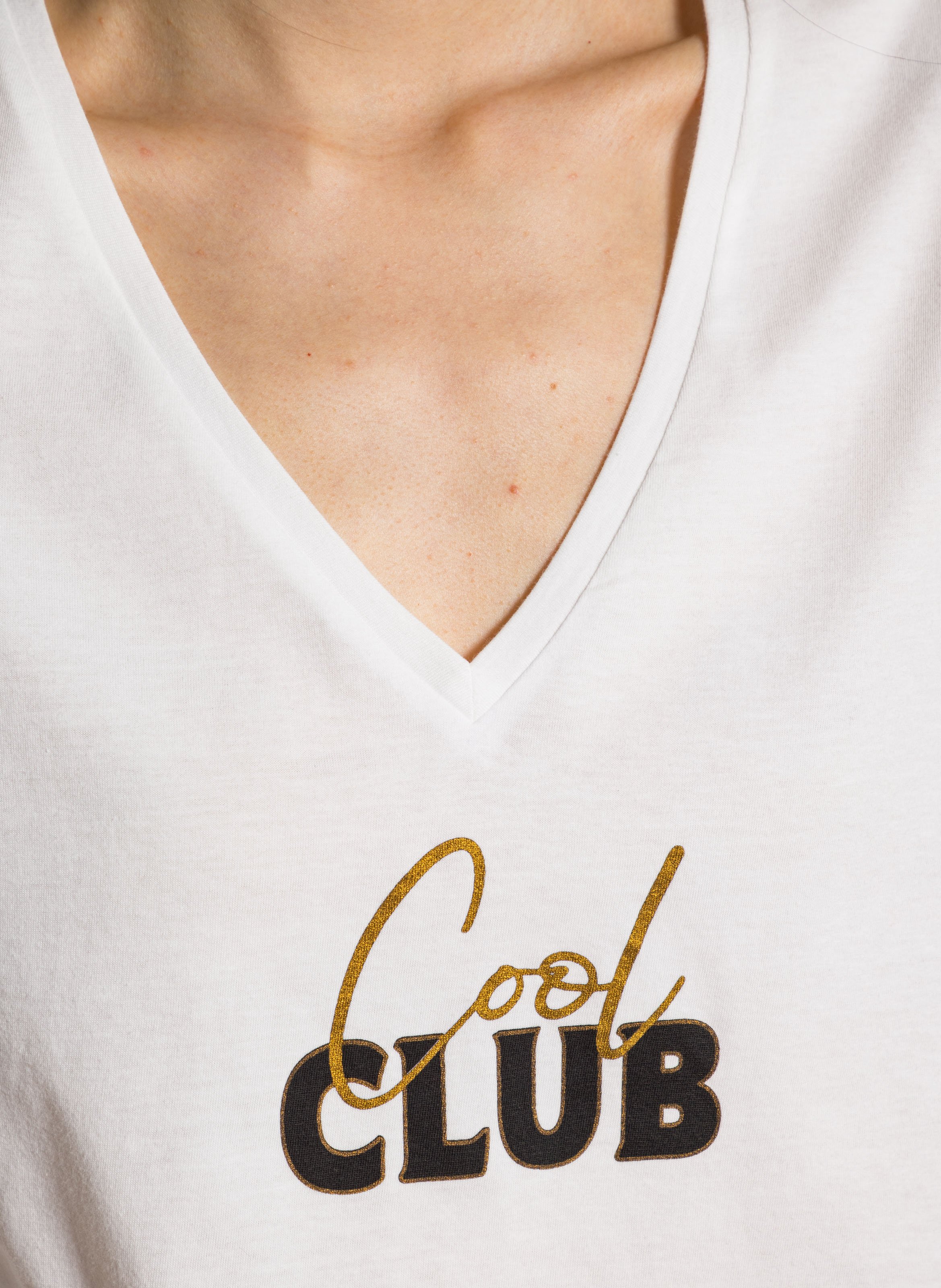 Tee-shirt droit sérigraphié en coton I CODE Blanc