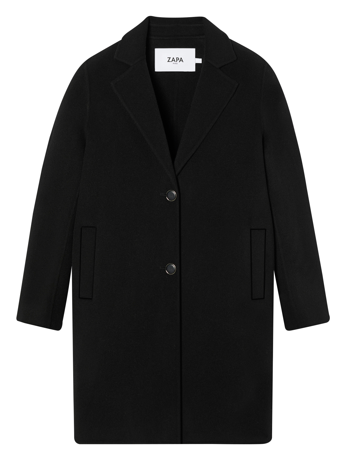 Oversized wool-blend coat with tailored collar ZAPA Black