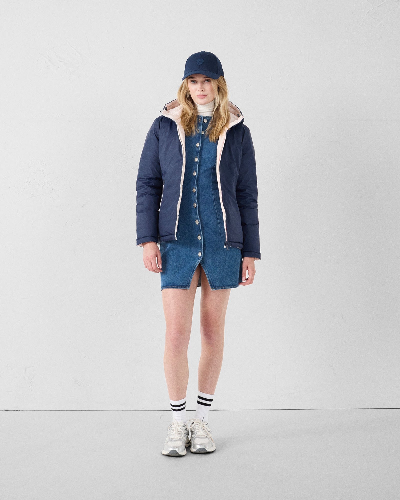 Bergamo navy/petal pink reversible jacket JOTT Blue