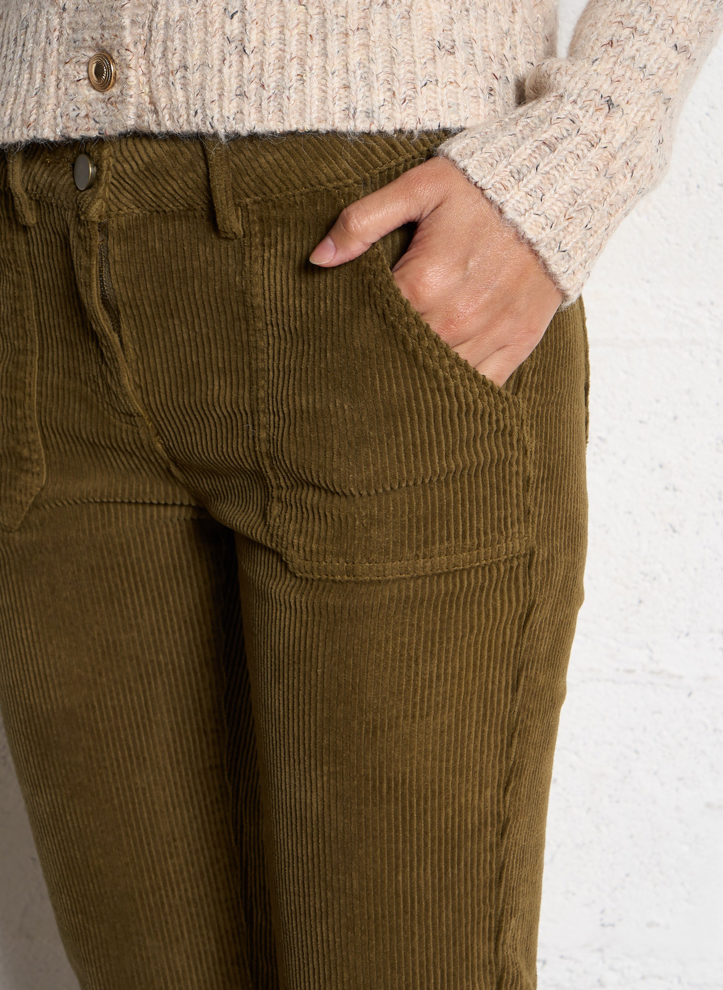 Pantalon chino en coton mélangé MAISON 123 Vert
