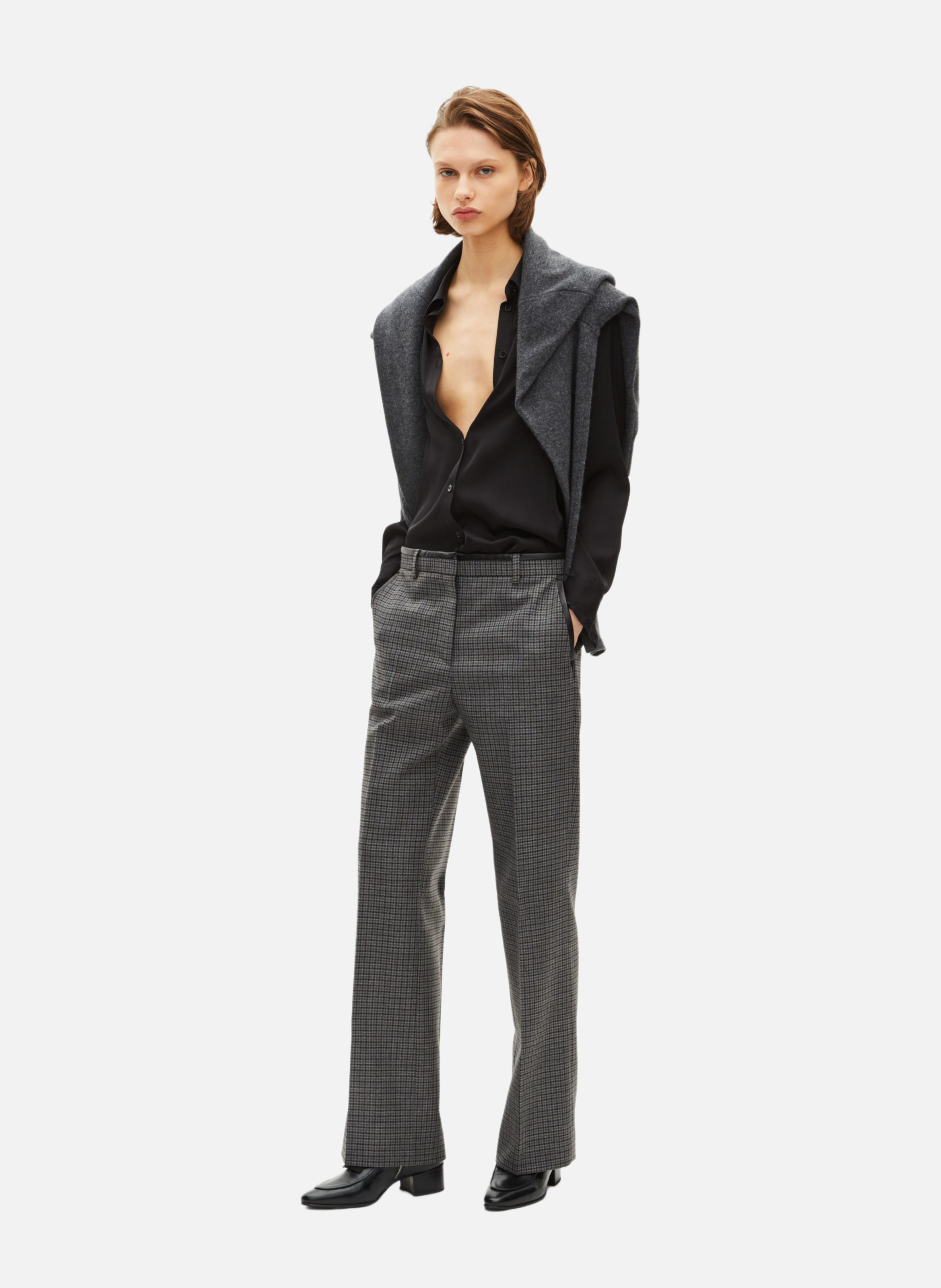 Straight tailored trousers in houndstooth fabric THE KOOPLES Black