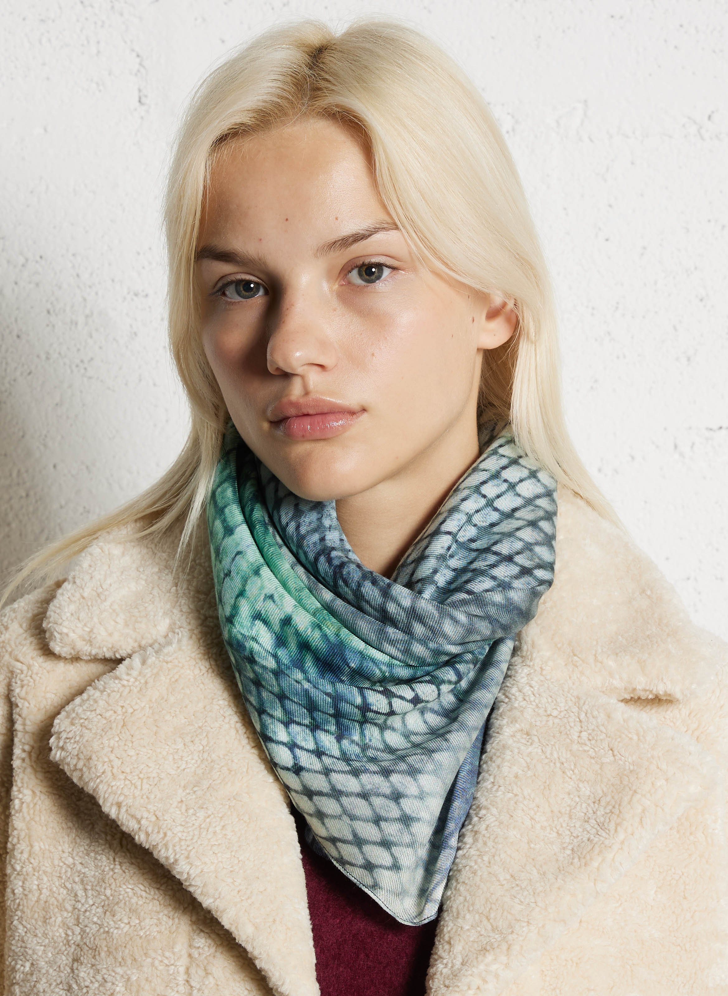 Foulard imprimé AU PRINTEMPS PARIS Bleu