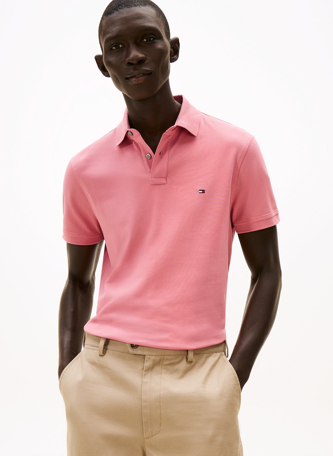 Polo regular-fit en coton biologique mélangé TOMMY HILFIGER Rose