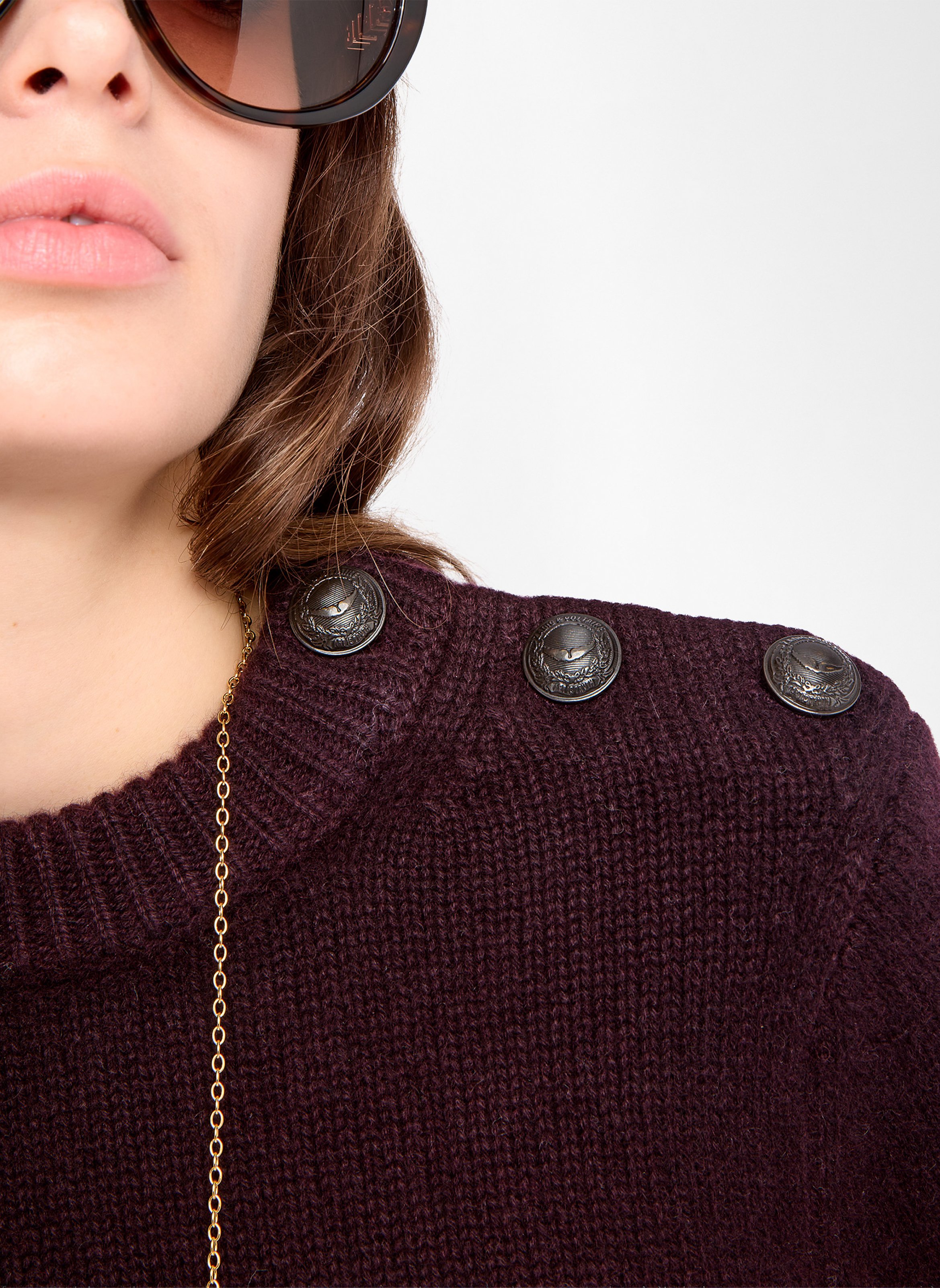 Pull droit col rond en cachemire ZADIG&VOLTAIRE Orange