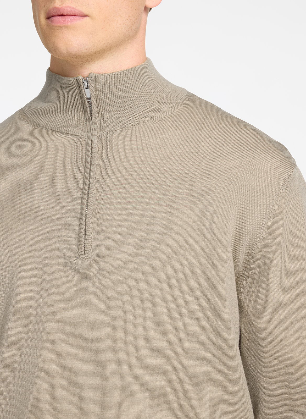 Pull droit col montant en laine SELECTED Marron