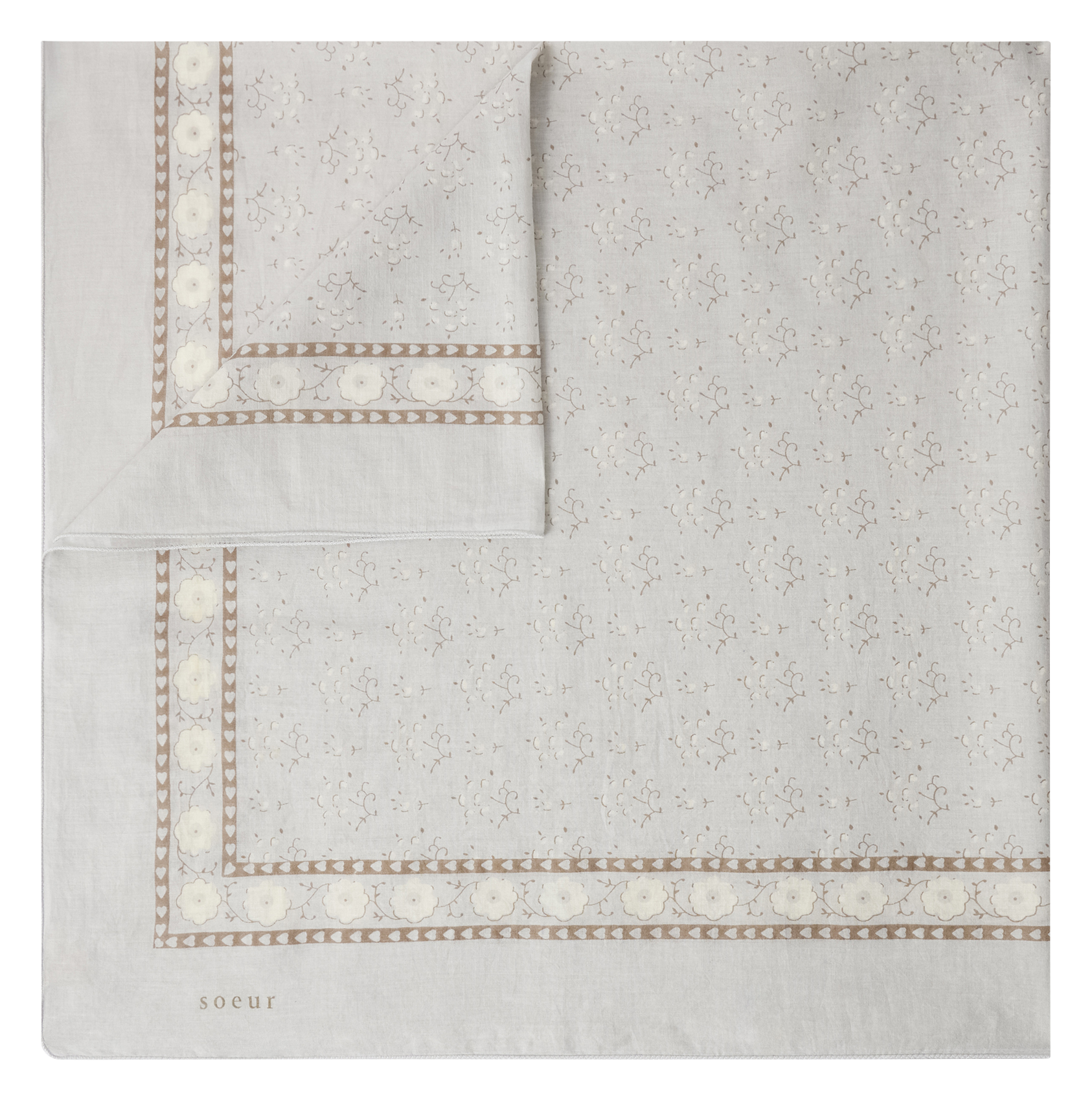 Foulard carré imprimé en coton SOEUR
