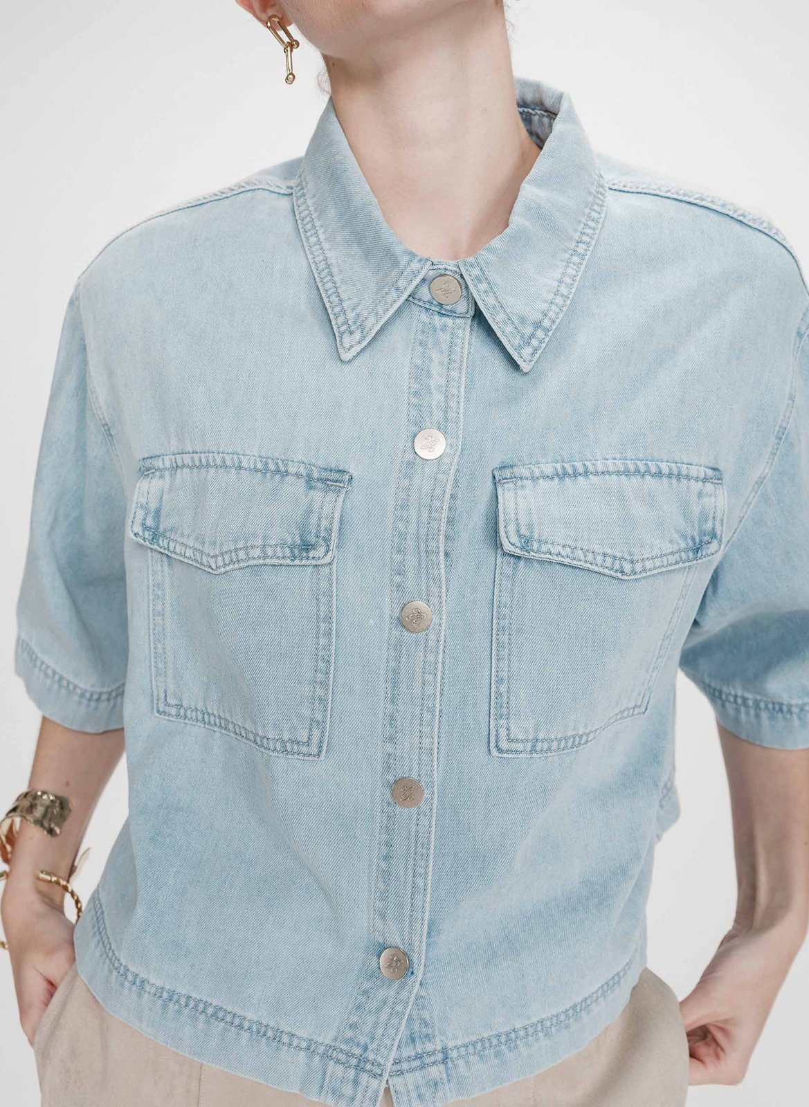 Klassisches Denim-Top GRACE ET MILA Blau