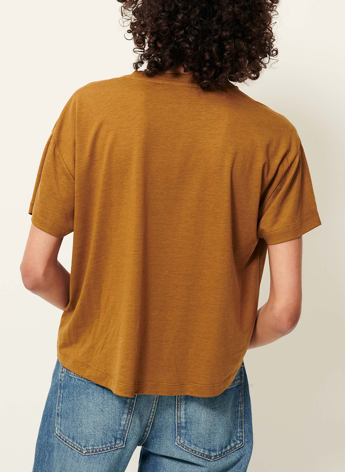 Tee-shirt oversize col rond SESSUN Marron