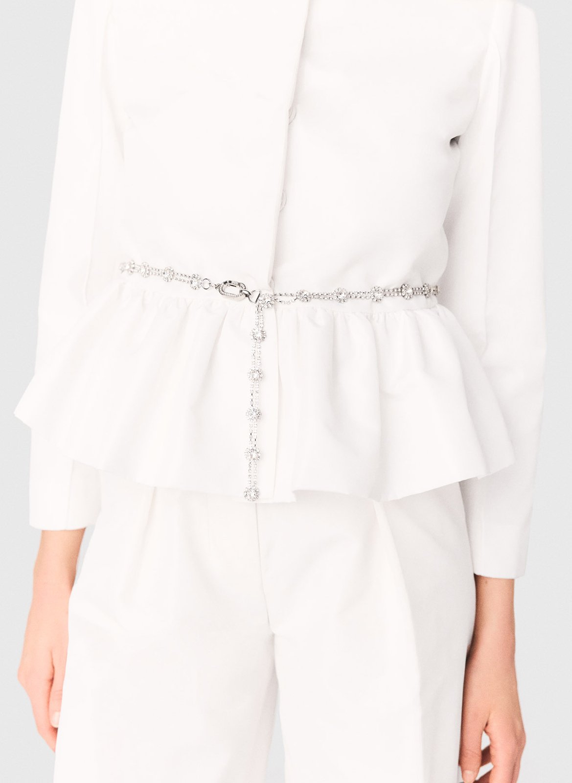 Veste courte évasée col rond MAJE Blanc