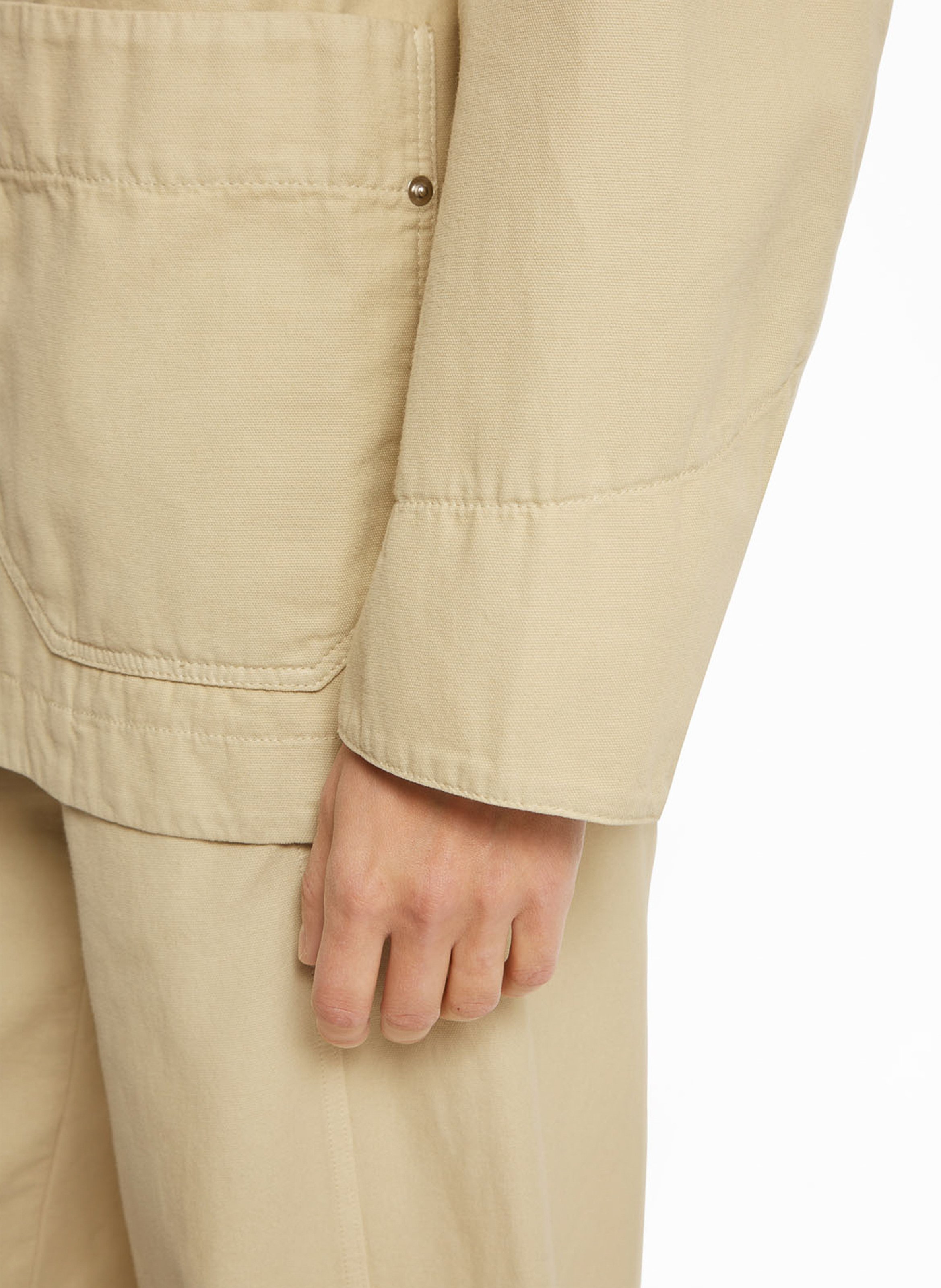 Gerade geschnittene Jacke mit klassischem Kragen aus Bio-Baumwolle ROSEANNA Beige