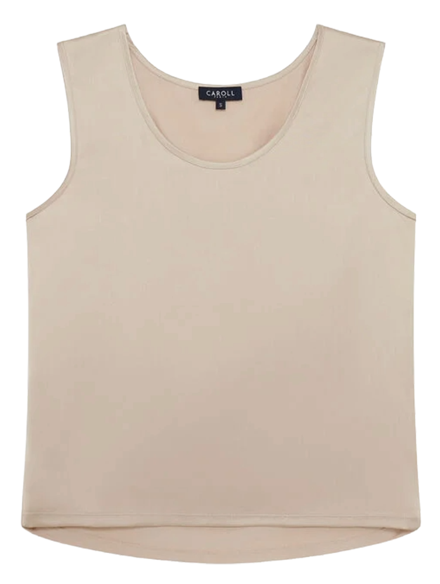Top ample col rond satiné CAROLL Beige