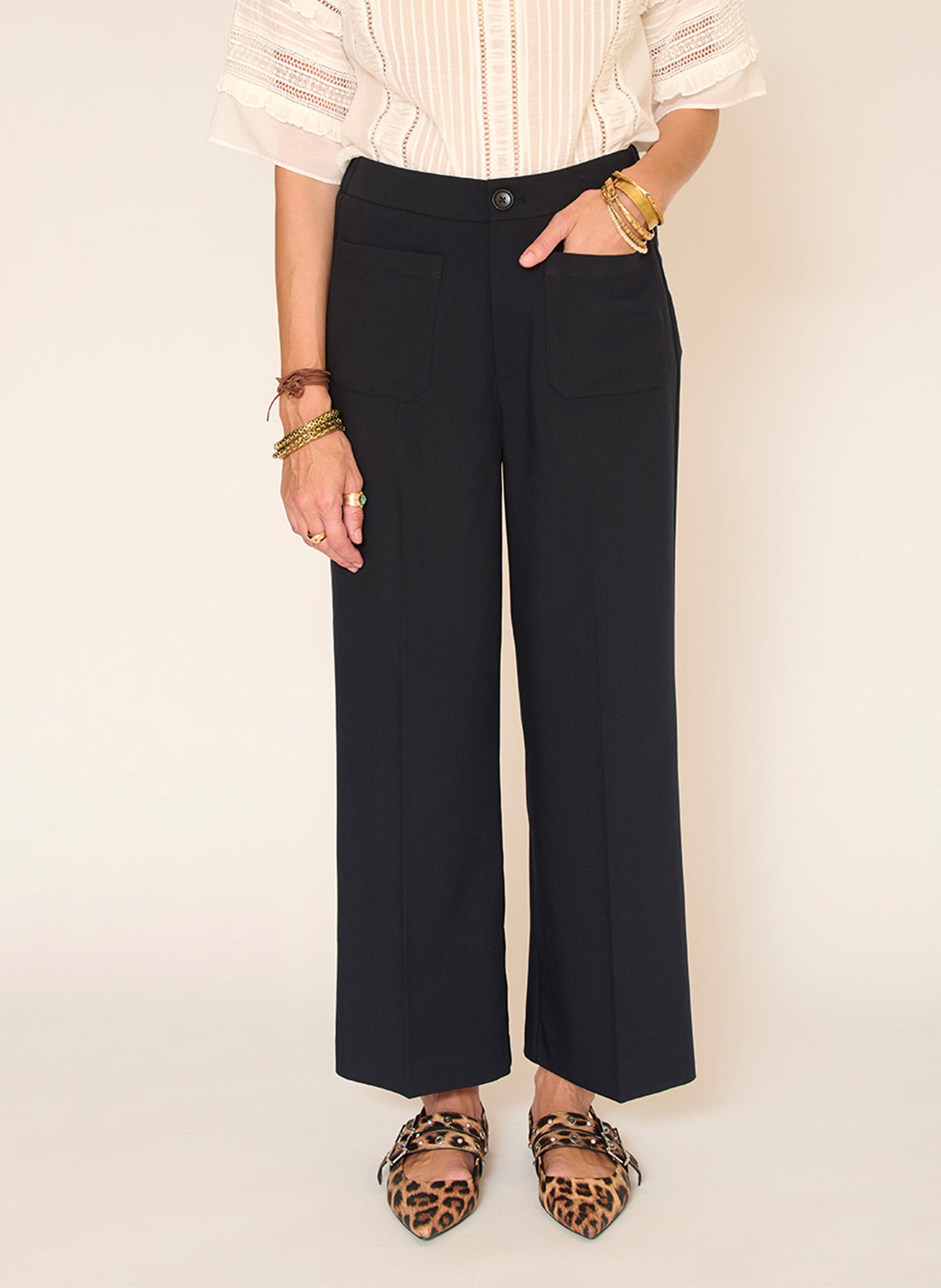 Weit geschnittene Hose MKT Blau