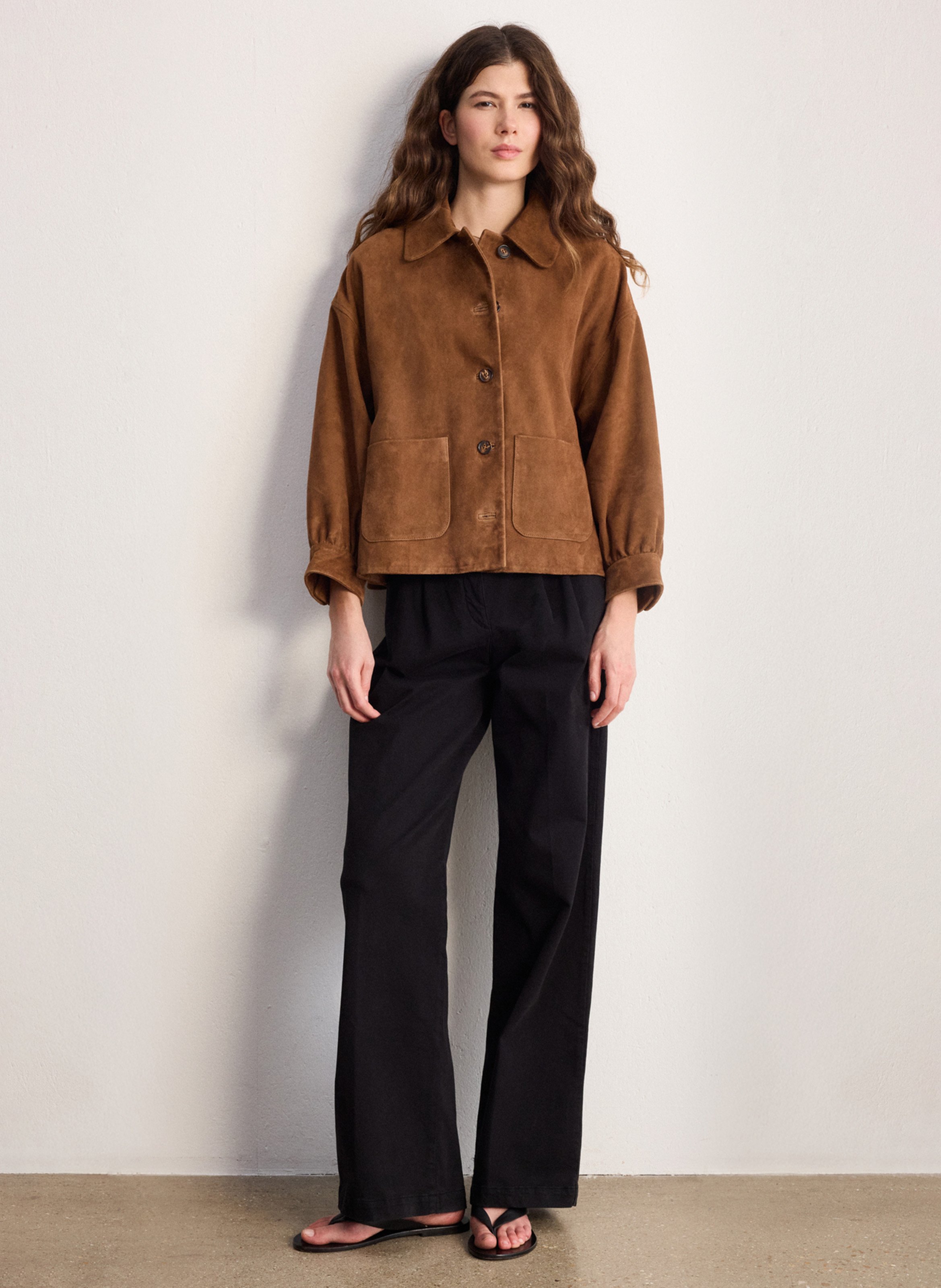 Lammlederblouson mit klassischem Kragen PABLO Braun