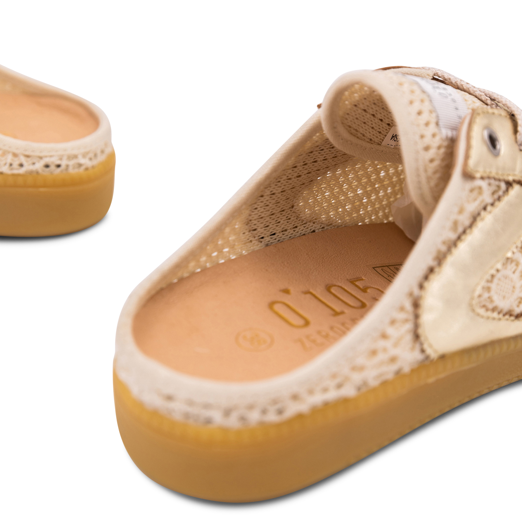 Mules baskets en dentelle raphia 0'105 Beige