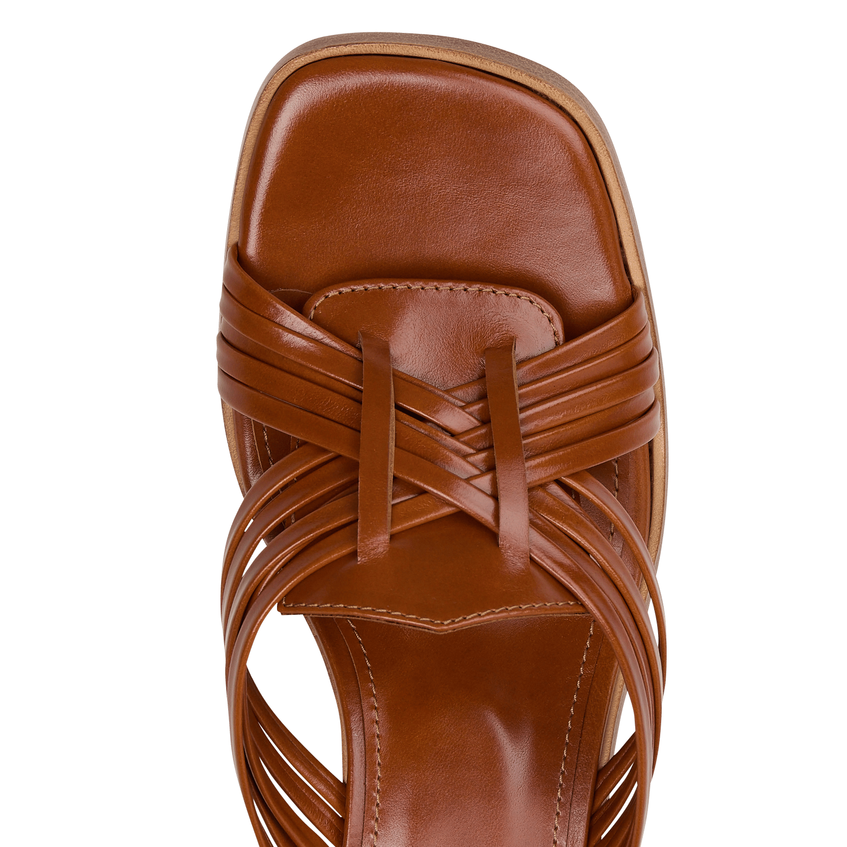 Heeled leather mules Beige