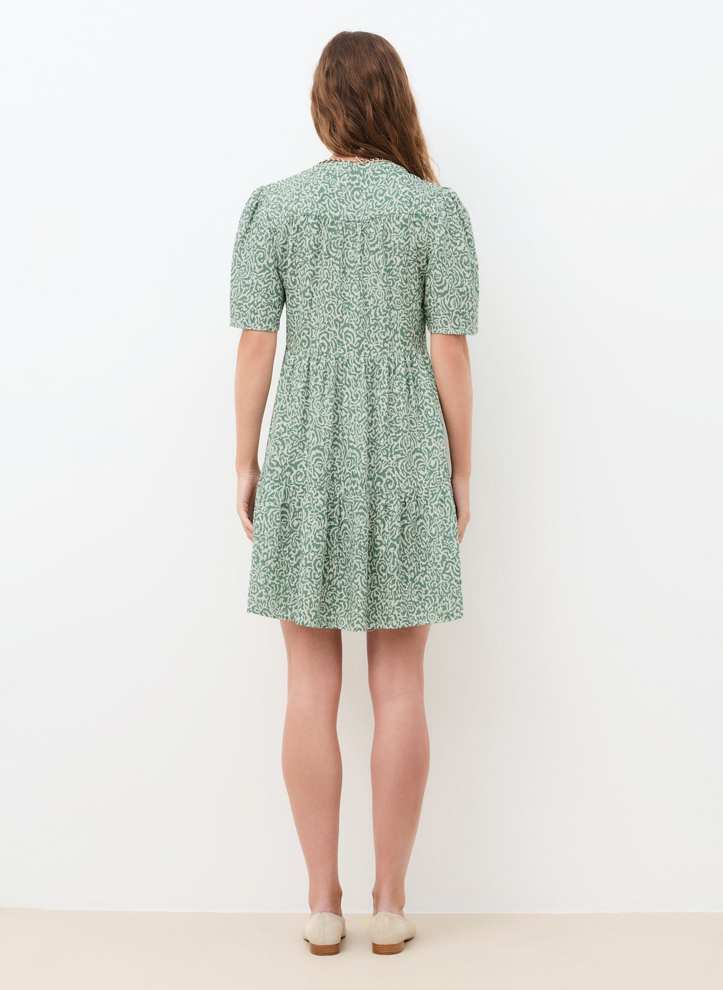 Robe courte col tunisien  CAROLL Vert