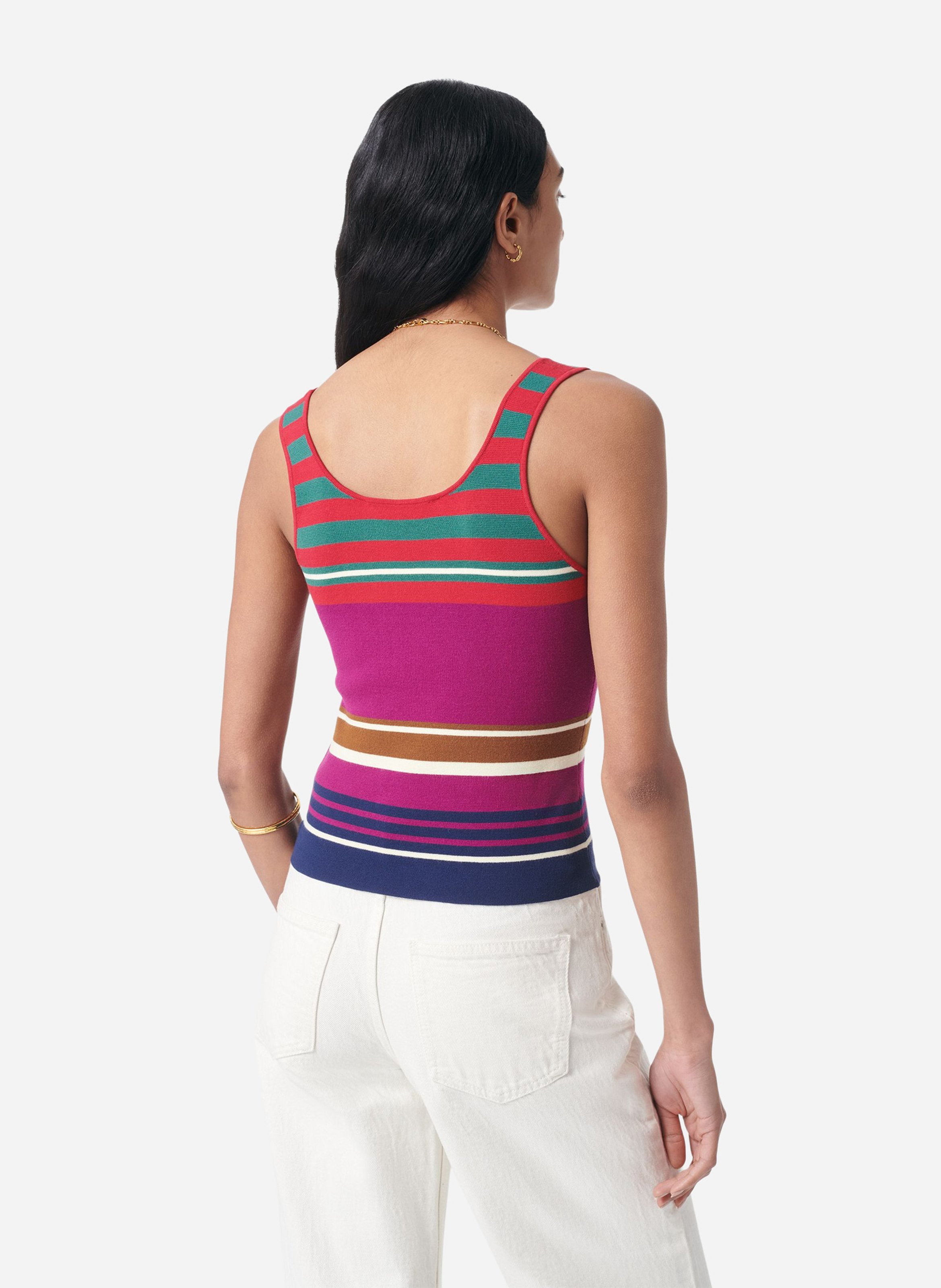 Débardeur en maille à rayures VANESSA BRUNO Multicolored